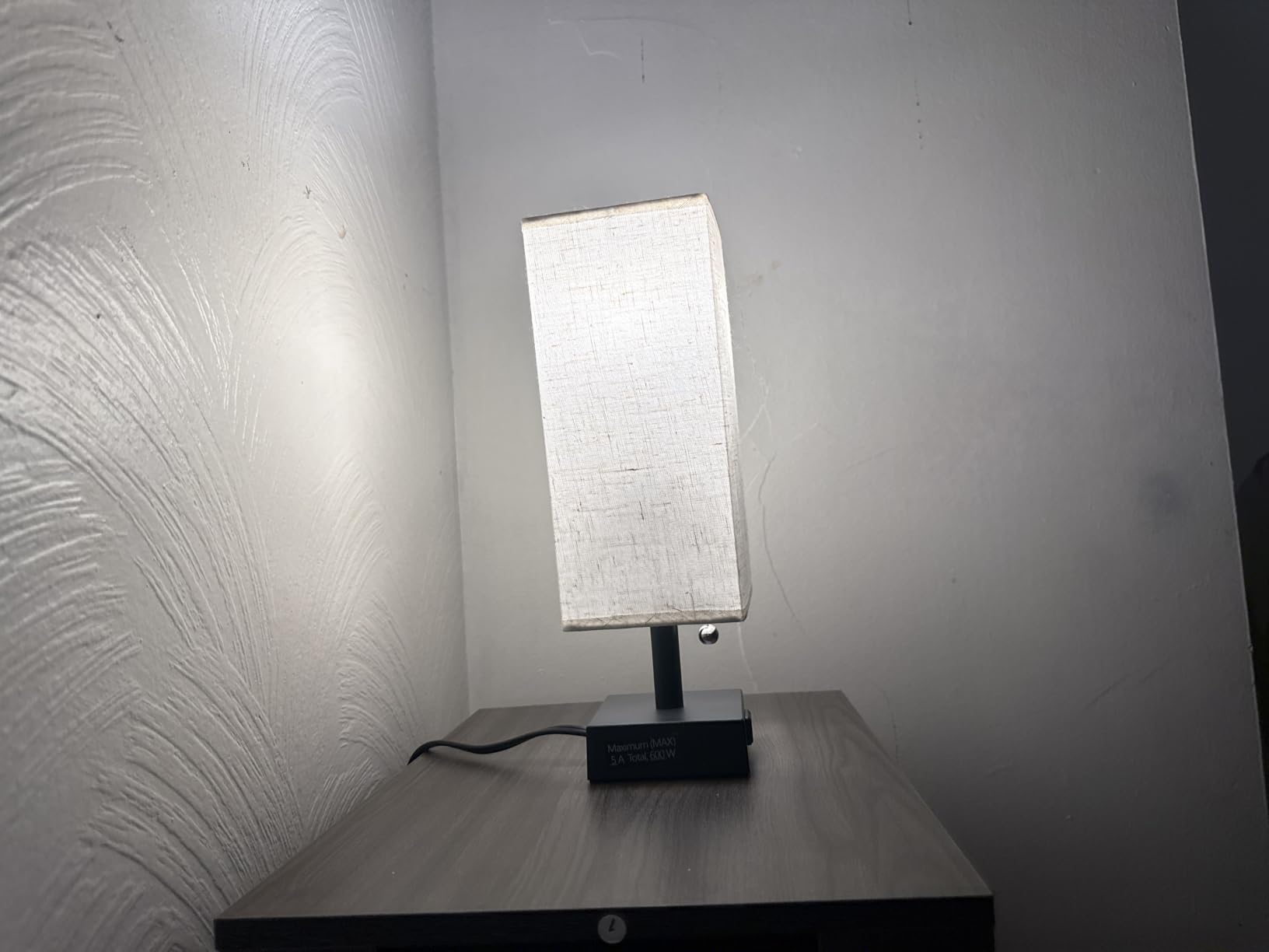 Bedside Lamp for Bedroom Set of 2 - Small Table Lamp for Nightstand | AC Outlet, 3 Color Temperatures, LED Bulb Included, Pull Chain Design, 14