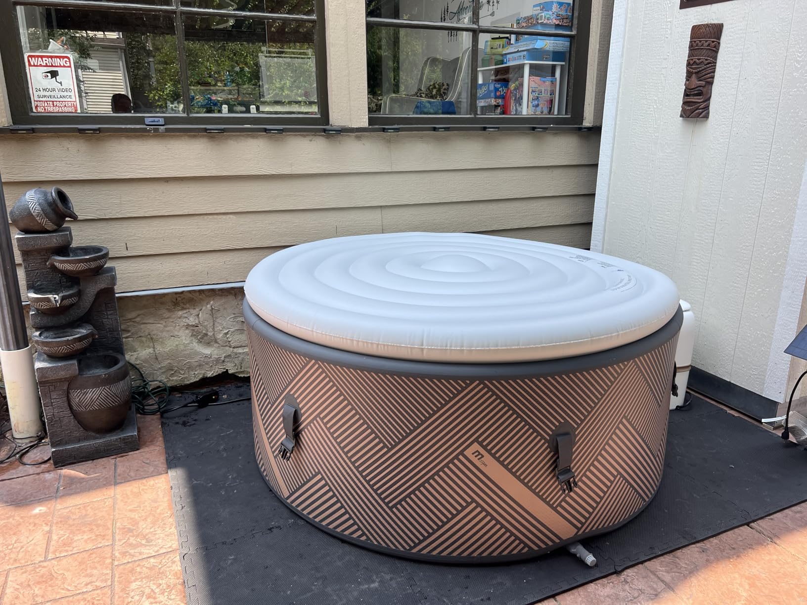 MSpa 6-Person Inflatable Hot Tub, Round Bubble Massage Spa for Outdoor Use, Champagne Gold - Portable Blow-Up Machine with Accessories customer photo 1