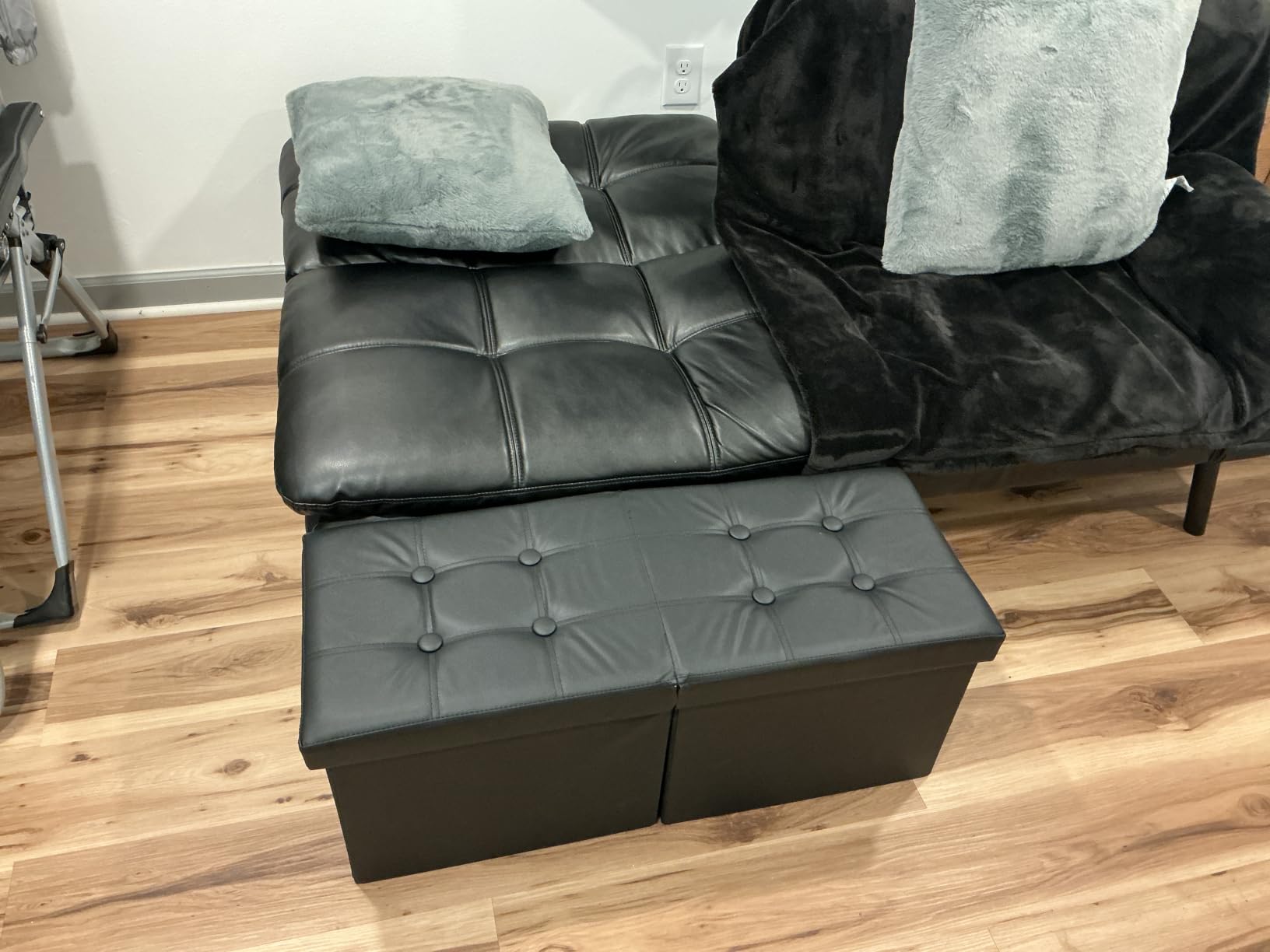 AmasSmile Footrest Ottoman Storage Bench, 34