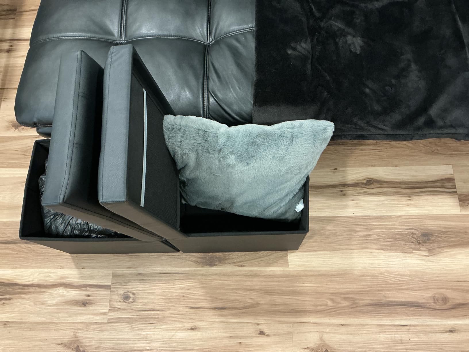 AmasSmile Footrest Ottoman Storage Bench, 34