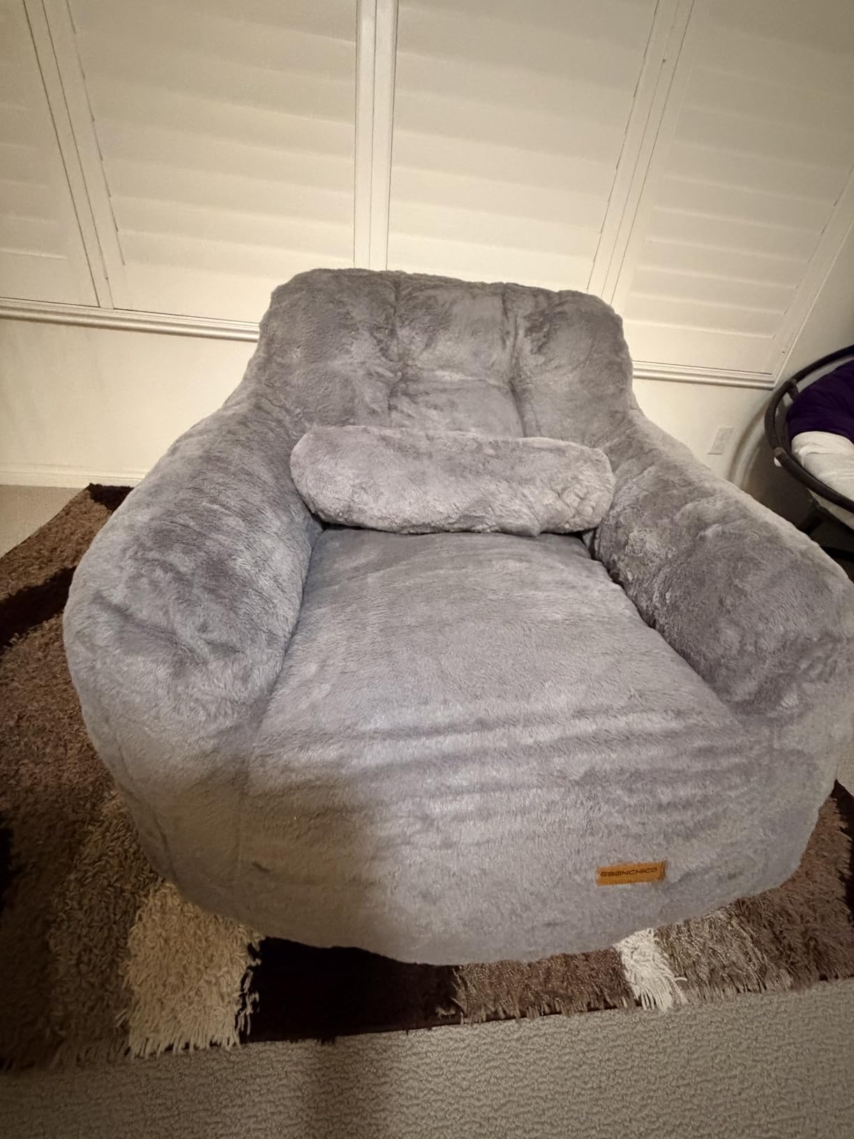 EBENCHICO Giant Bean Bag Chair for Adults Oversized Faux Fur BeanBag Sofa | With Pillow and Armrests, With Filler, Reading Chair For Living Room Bedroom Dorm customer photo 1