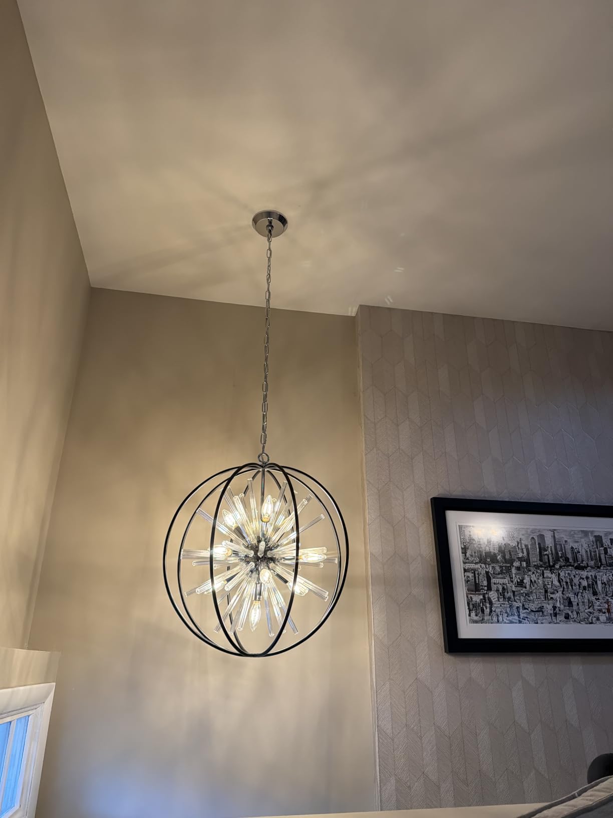 Extra Large Black and Gold Chandeliers for High Ceiling Foyer | D42