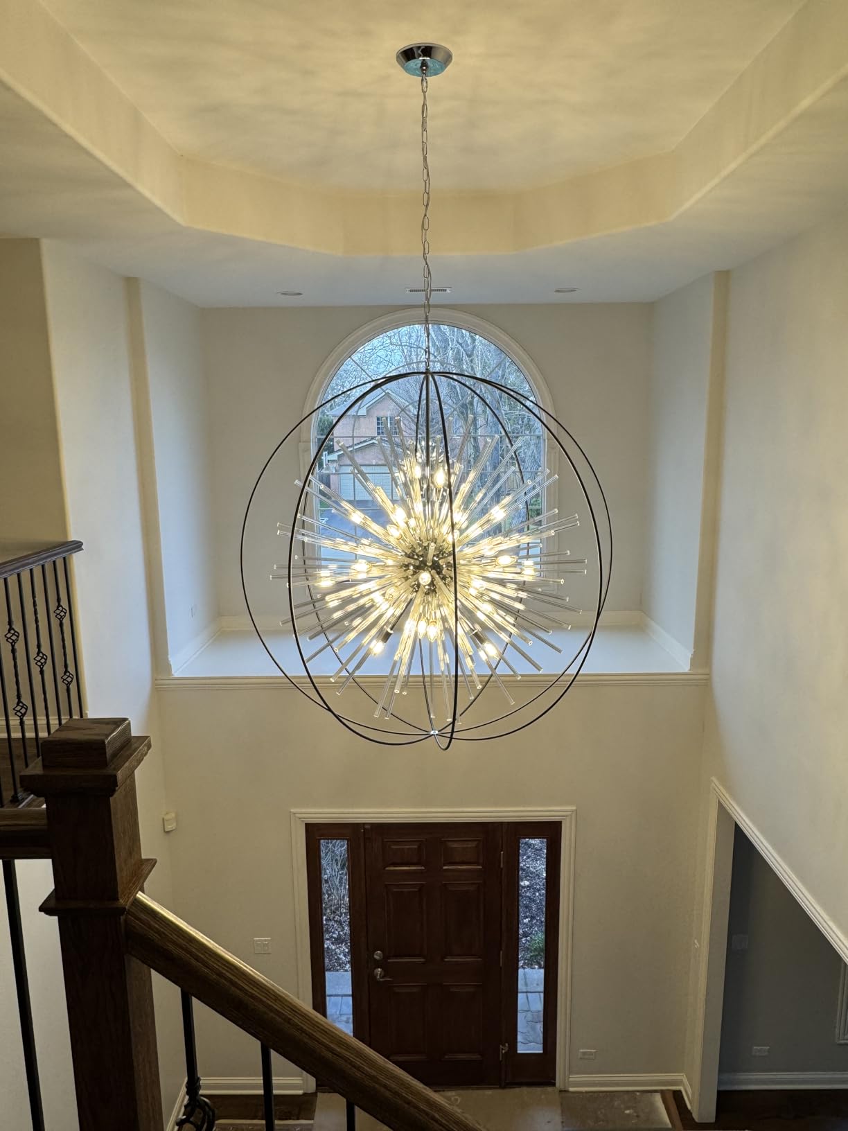 Extra Large Black and Gold Chandeliers for High Ceiling Foyer | D42