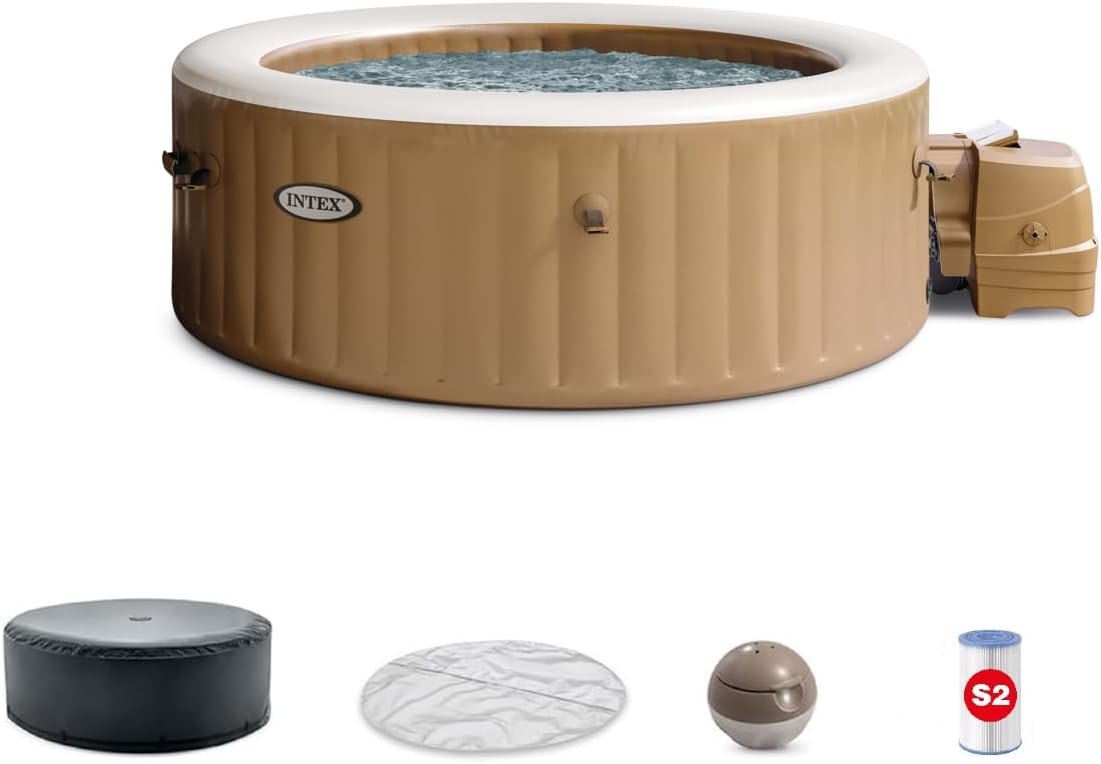 INTEX 28425EH PureSpa Bubble Massage Spa Set Outdoor Inflatable Portable Hot Tub, Includes Energy Efficient Spa Cover, Saltwater System Ready, 4 Person, 77in x 28in customer photo 1