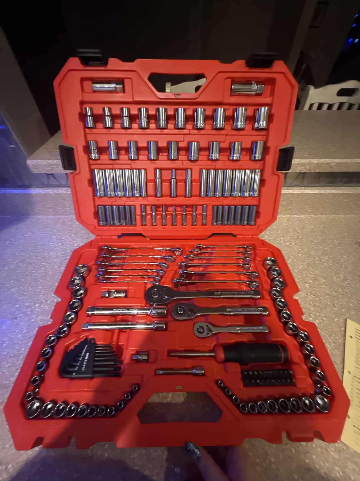 CRAFTSMAN Socket Set, 159 Piece Socket Wrench Set Mechanics Tools 1/4-in., 3/8-in., and 1/2-in(, 6 Point and 12 Point, 90-Tooth (CMMT12125) customer photo 1