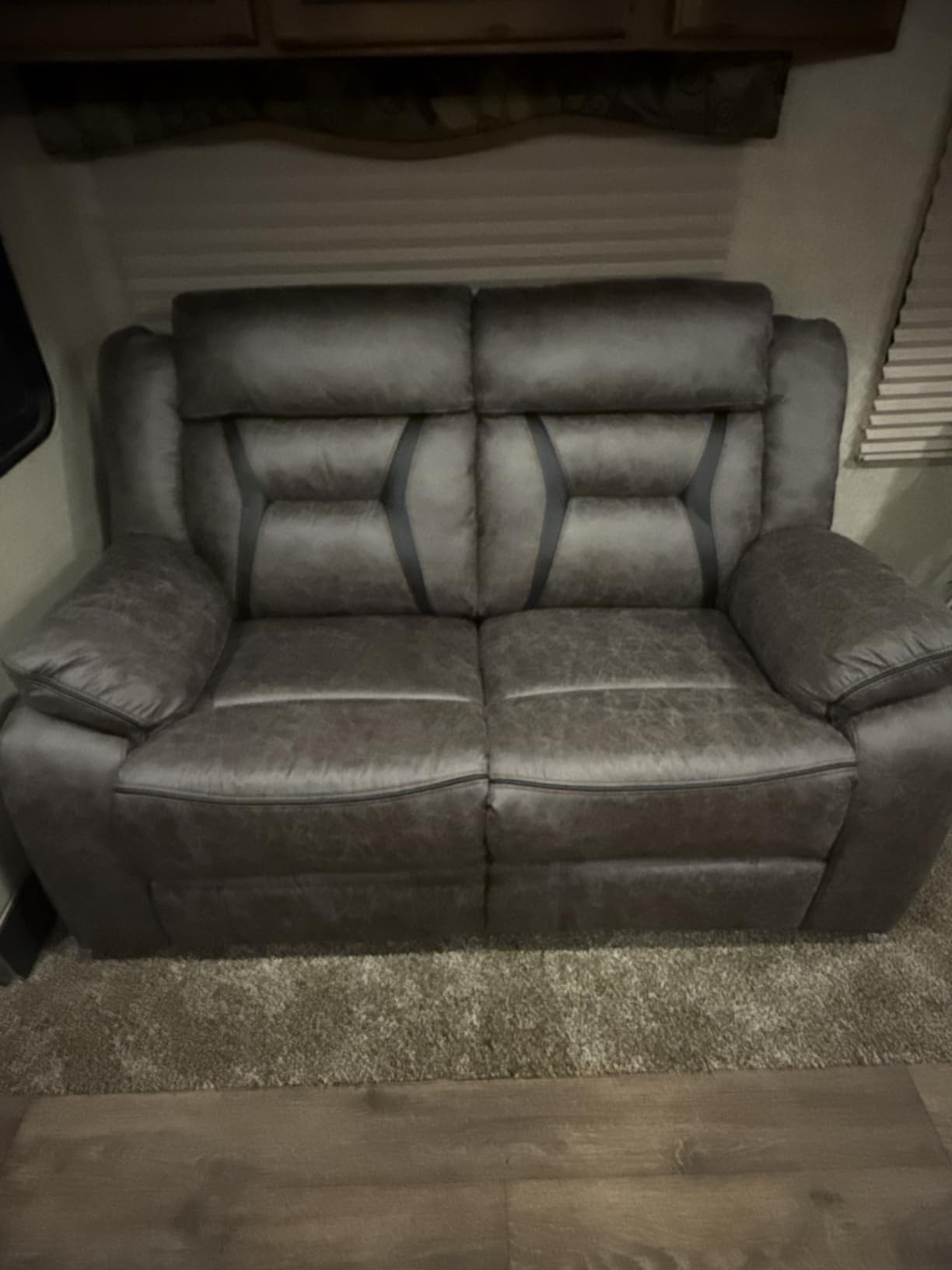 Faux Leather Recliner Sofa Furniture Set for Living Room, Recliner Chair, Manual Loveseat, 3 Seat Recliniing Sofa Couch Set for Meeting Room, Brown customer photo 1