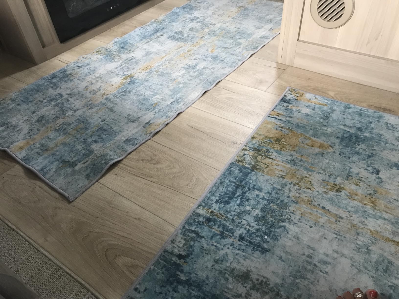 Ompaa 2x6 Rug Runners for Hallways Kitchen Runner Rug Non Slip Washable Grey Long Runner Rugs with Rubber Backing Soft Abstract Carpet Runner customer photo 1