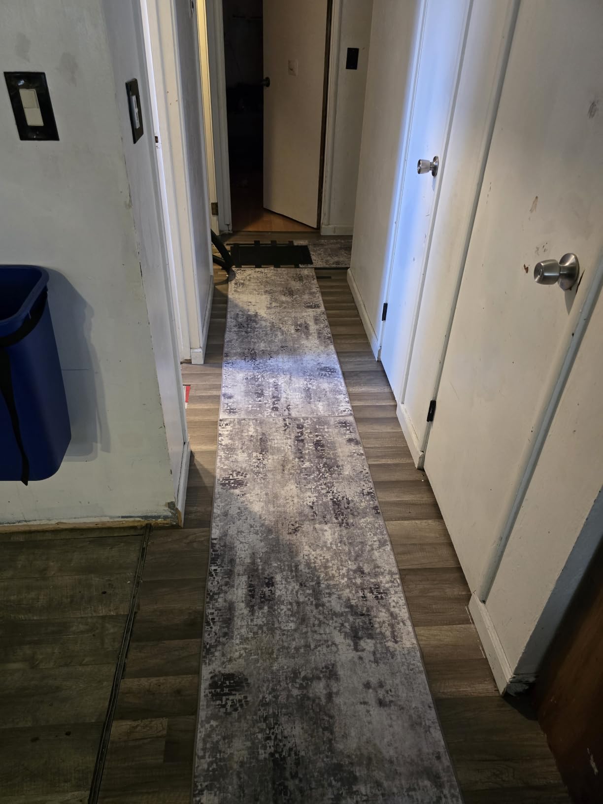 Ompaa 2x6 Rug Runners for Hallways Kitchen Runner Rug Non Slip Washable Grey Long Runner Rugs with Rubber Backing Soft Abstract Carpet Runner customer photo 2