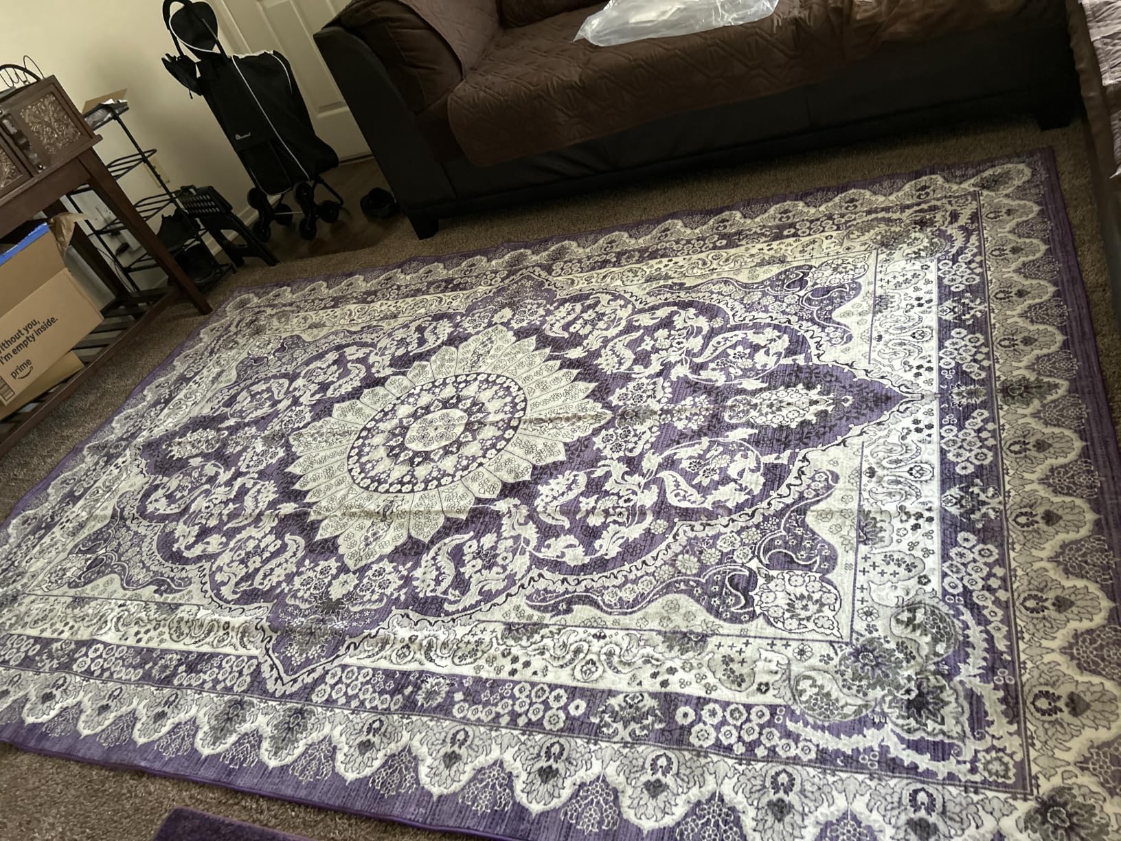 Foxmas 6x9 Area Rugs for Living Room, Machine Washable Vintage Rug, Non-Slip Low Pile Throw Rugs with Rubber Backing Washable Carpet for Bedroom Dining Room Kitchen Home Decor, Blue customer photo 1