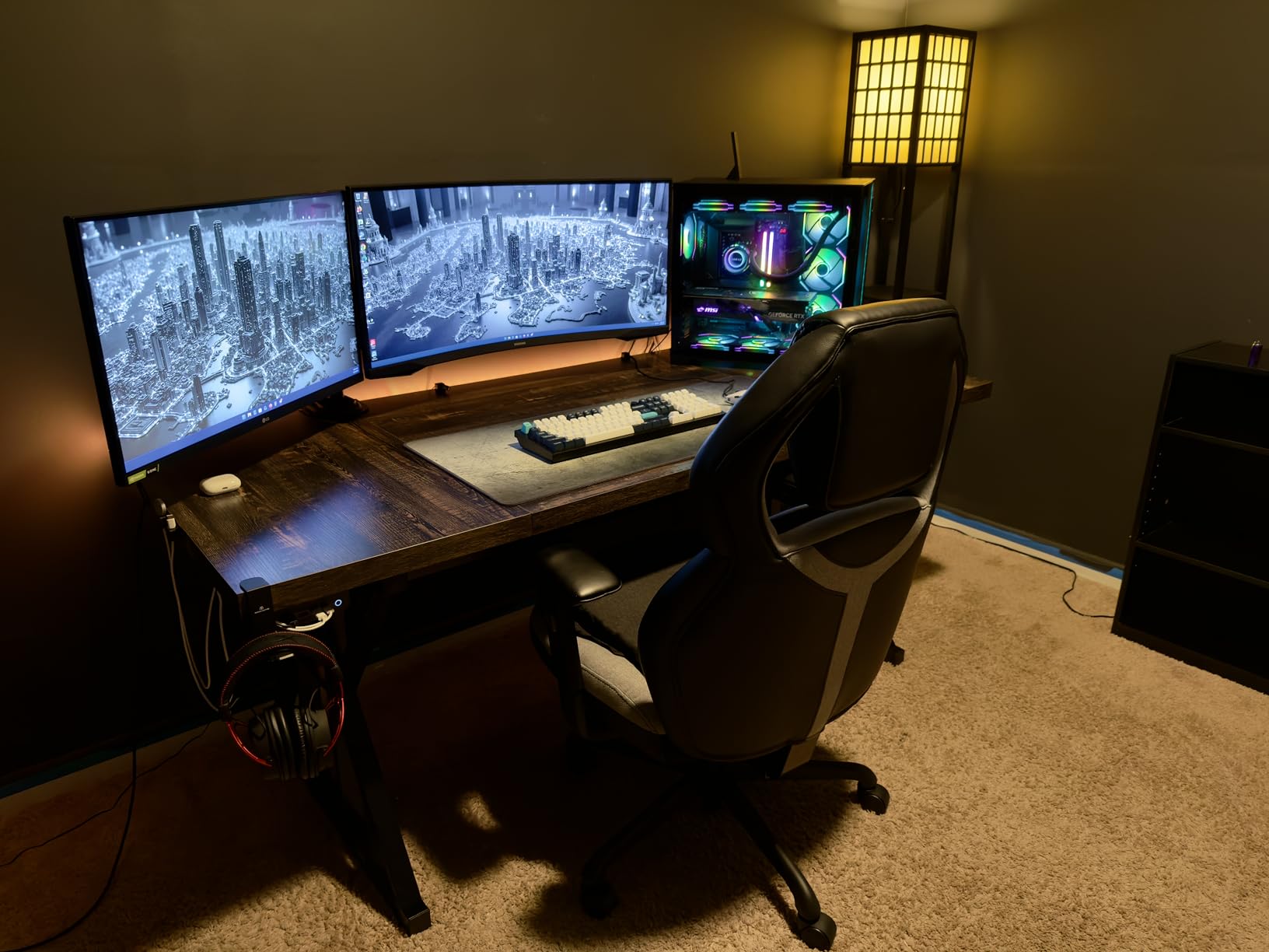 LITTLE TREE 70.8-Inch Office Desk, Wooden Executive Office Desk, Modern Work Desk, Large Farmhouse Writing Table Computer Desk for Home, Brown-Black customer photo 2