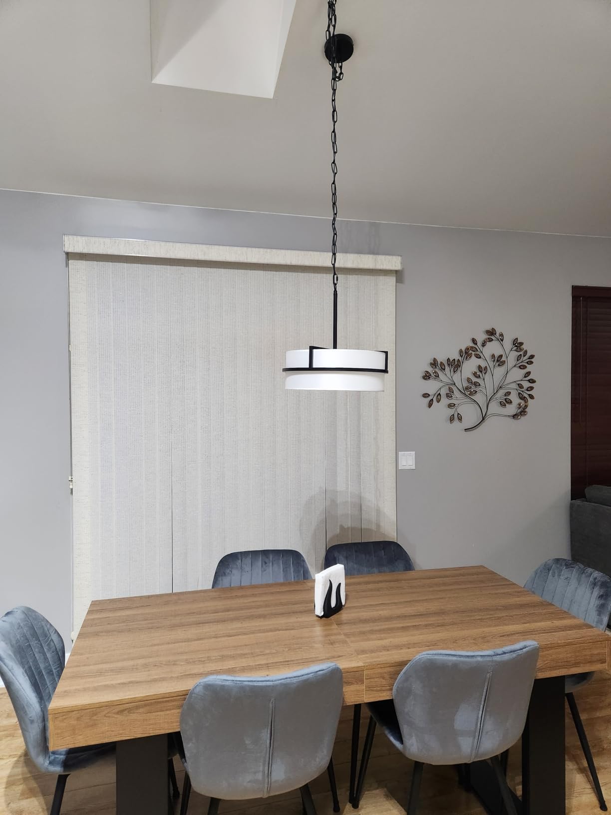 3-Light Modern Drum Chandelier, 15.7