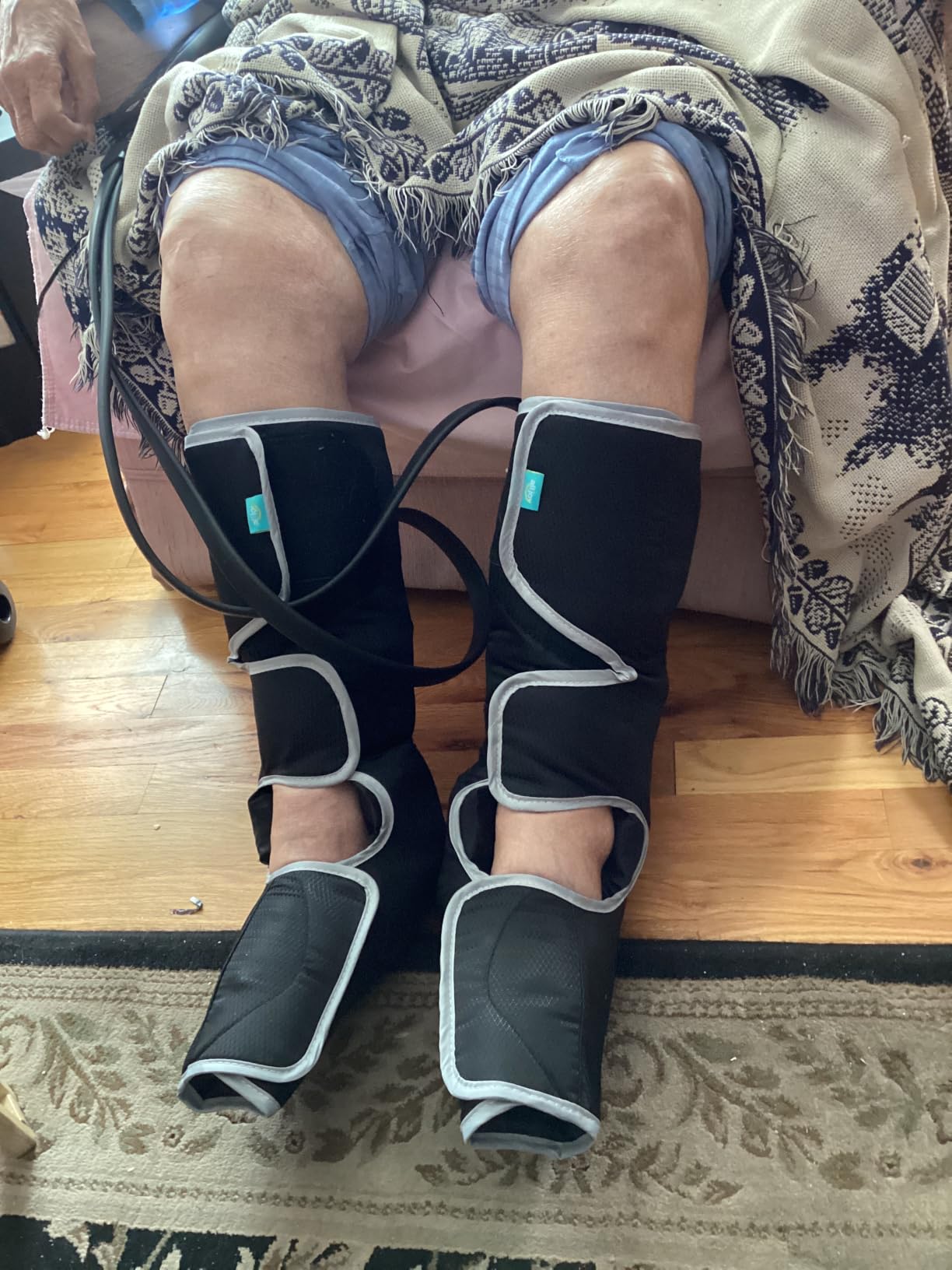 ALLJOY Leg Massager for Circulation and Pain Relief FSA, Father-s Day Gift-s for Dad Men Women, Leg Massager with Heat and Compression Helpful for Vericose Veins, Fatigue, Cramps, Swelling, Edema customer photo 1