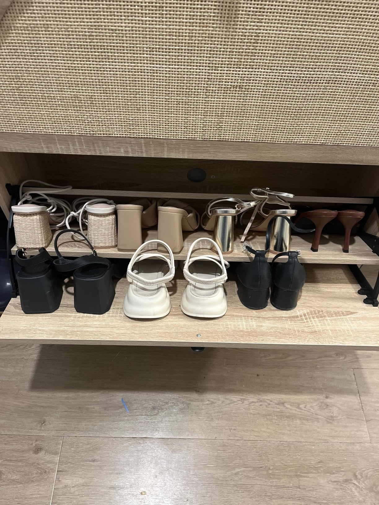 IRONCK Rattan Shoe Cabinet Storage with 2 Flip Drawers, Oak | Free Standing Wooden Shoe Storage Organizer Cabinet with Rattan Doors for Entryway, Narrow Shoe Rack Cabinet customer photo 2