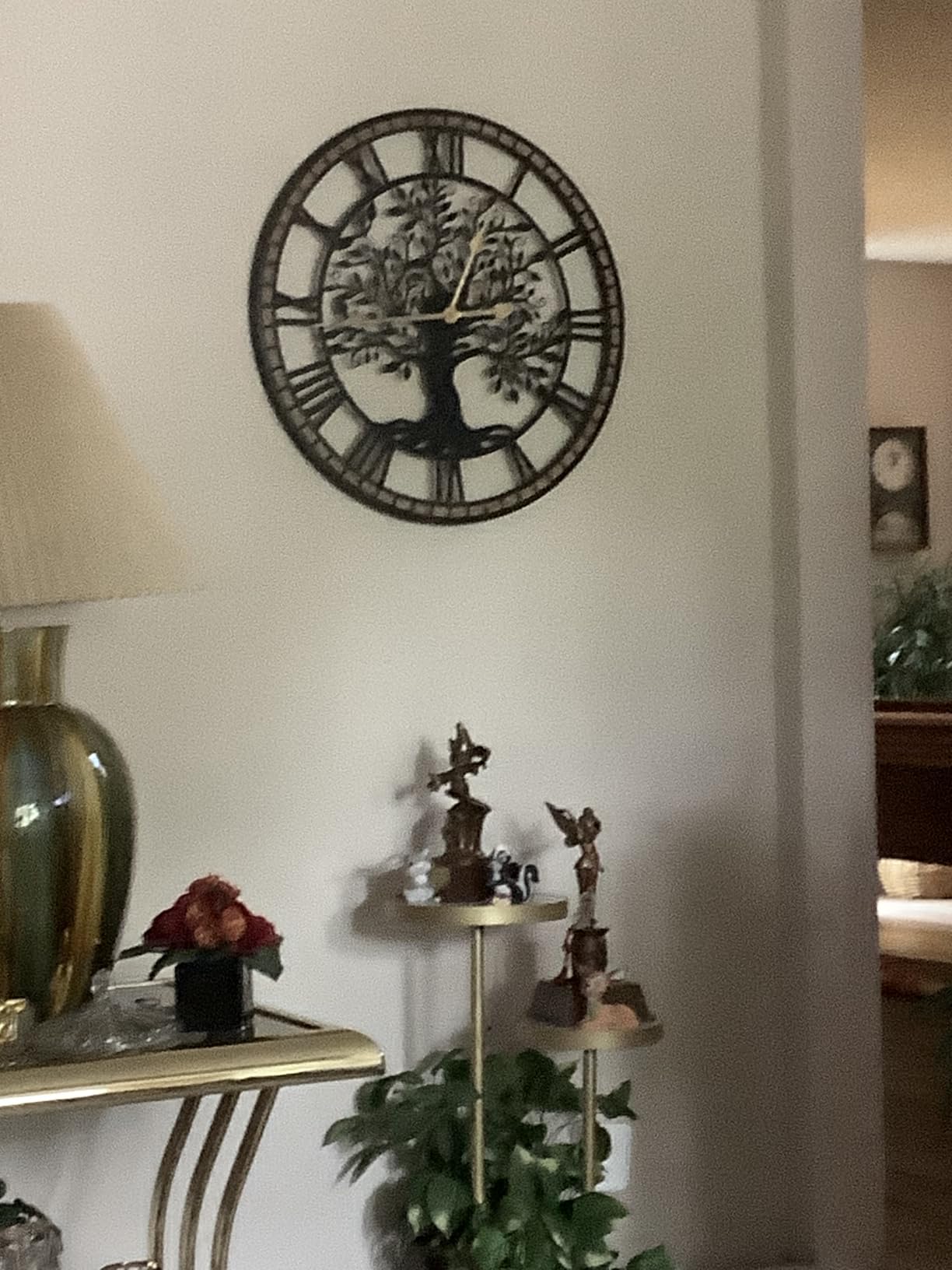 Micasso Large Wall Clock Decorative: 24 Inch Tree of Life Battery Operated | Modern Farmhouse Metal Wood Frame - Roman Numeral Clocks for Living Room/Home Office/Bedroom customer photo 2