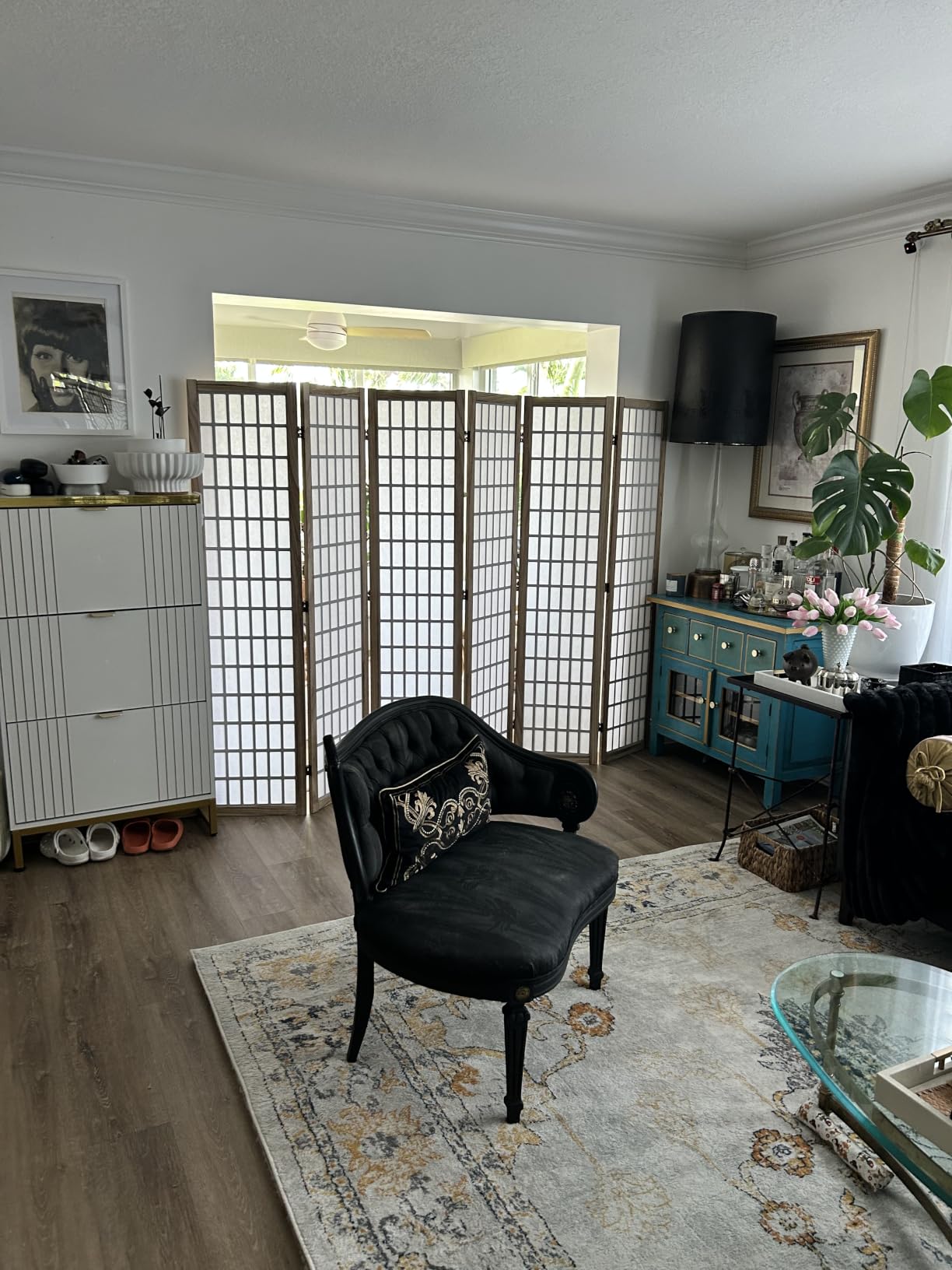 VEVOR Room Divider, 6 Panel Japanese Room Divider, Wood Folding Privacy Screen Indoor, Partition Dividers Portable Decoration Screens, for Room Separation Home Office Restaurant & Bedroom(Natural) customer photo 2