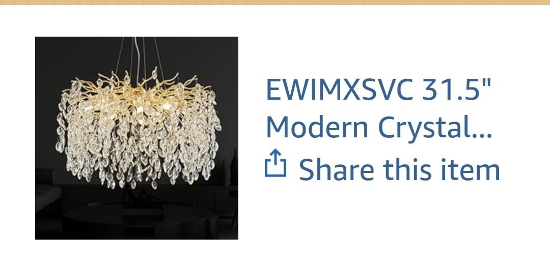Modern Crystal Chandelier, 31.5