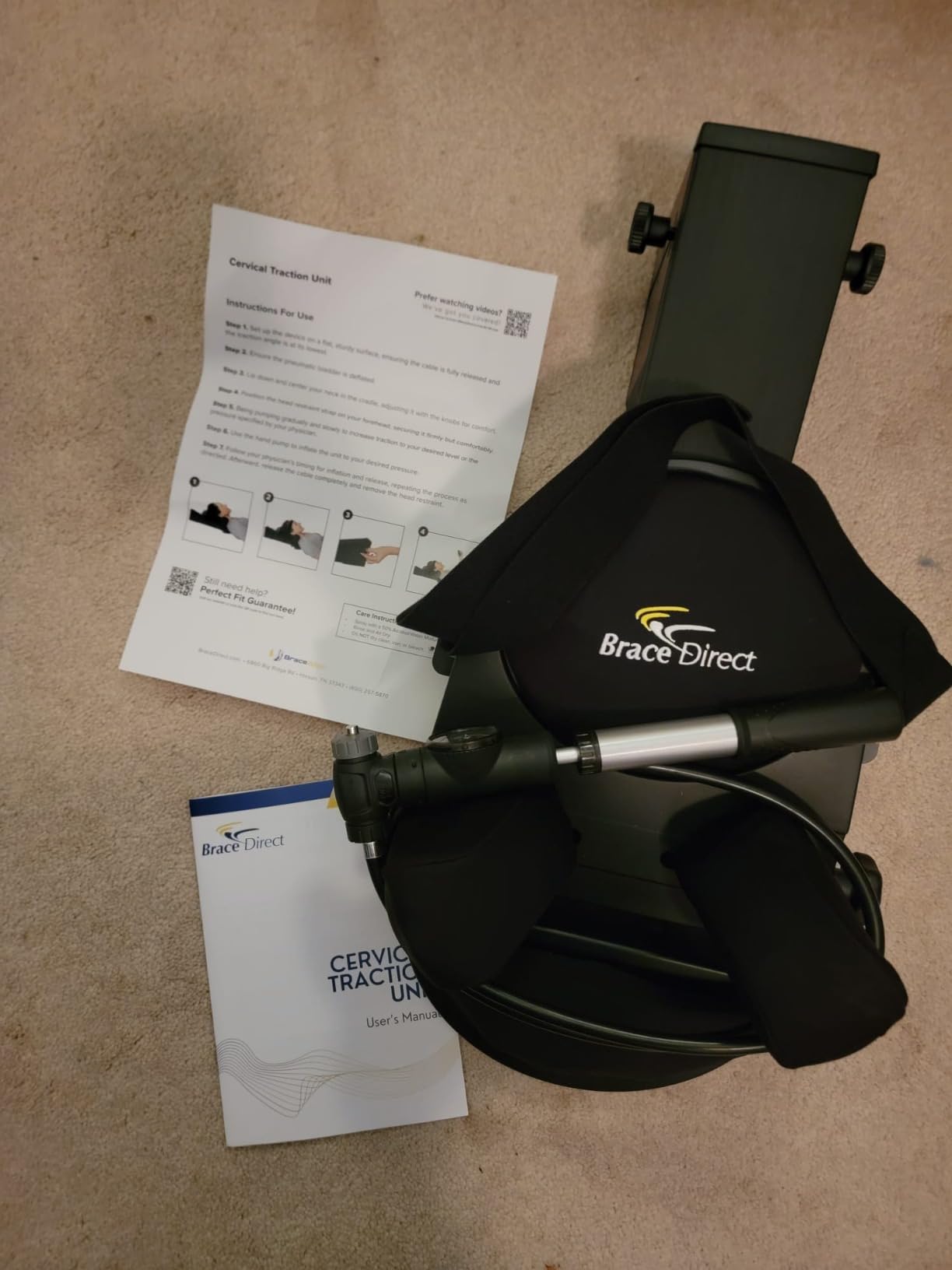 Brace Direct Cervical Traction Device - Spinal Decompression & Neck Pain Relief, Herniated Disc & Spondylosis Support with Hot Cold Therapy - E0849 (Portable - Adjustable Traction up to 40 lbs) customer photo 2