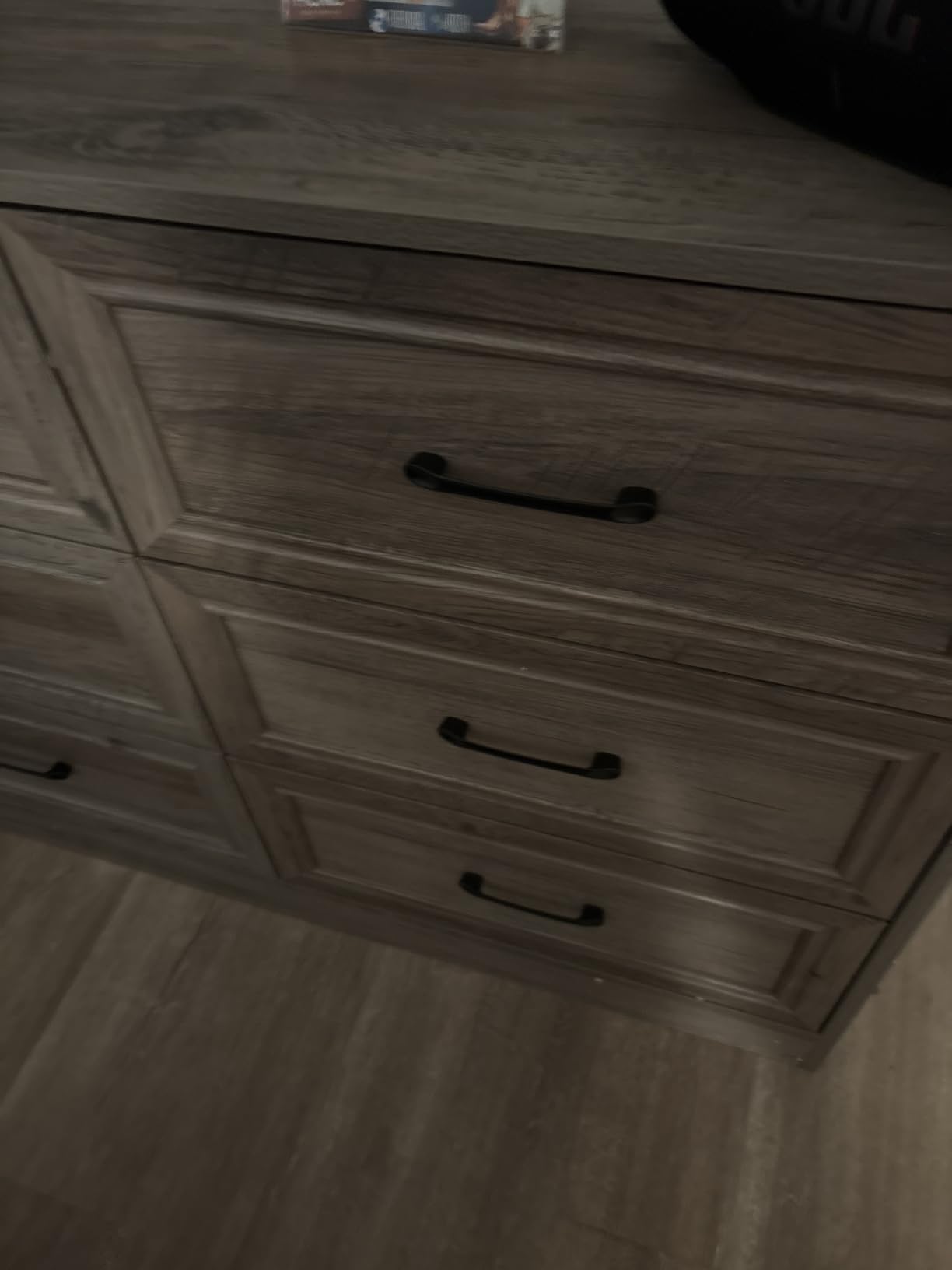 Fameill Dresser for Bedroom, 9 Drawer Wide Dresser Organizer with Charging Station, Tall Dresser for Hallway, Wood Dresser with Metal Handles, Ash Grey customer photo 2