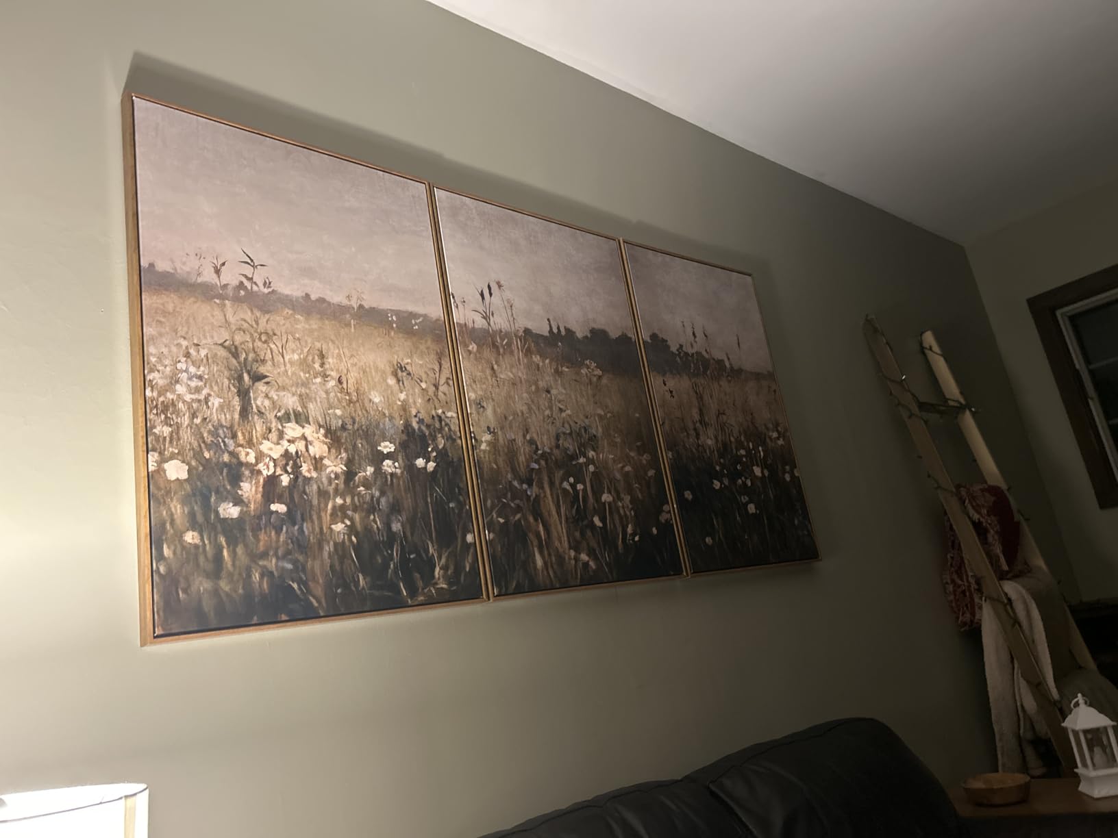 InSimSea Oversized Vintage Landscape Art for Living Room Bedroom, 3Pcs, Extra Large French Country Paintings Wall Decor for Home, Rustic Farmhouse Meadow Framed Canvas Prints Picture, 16x24in customer photo 2
