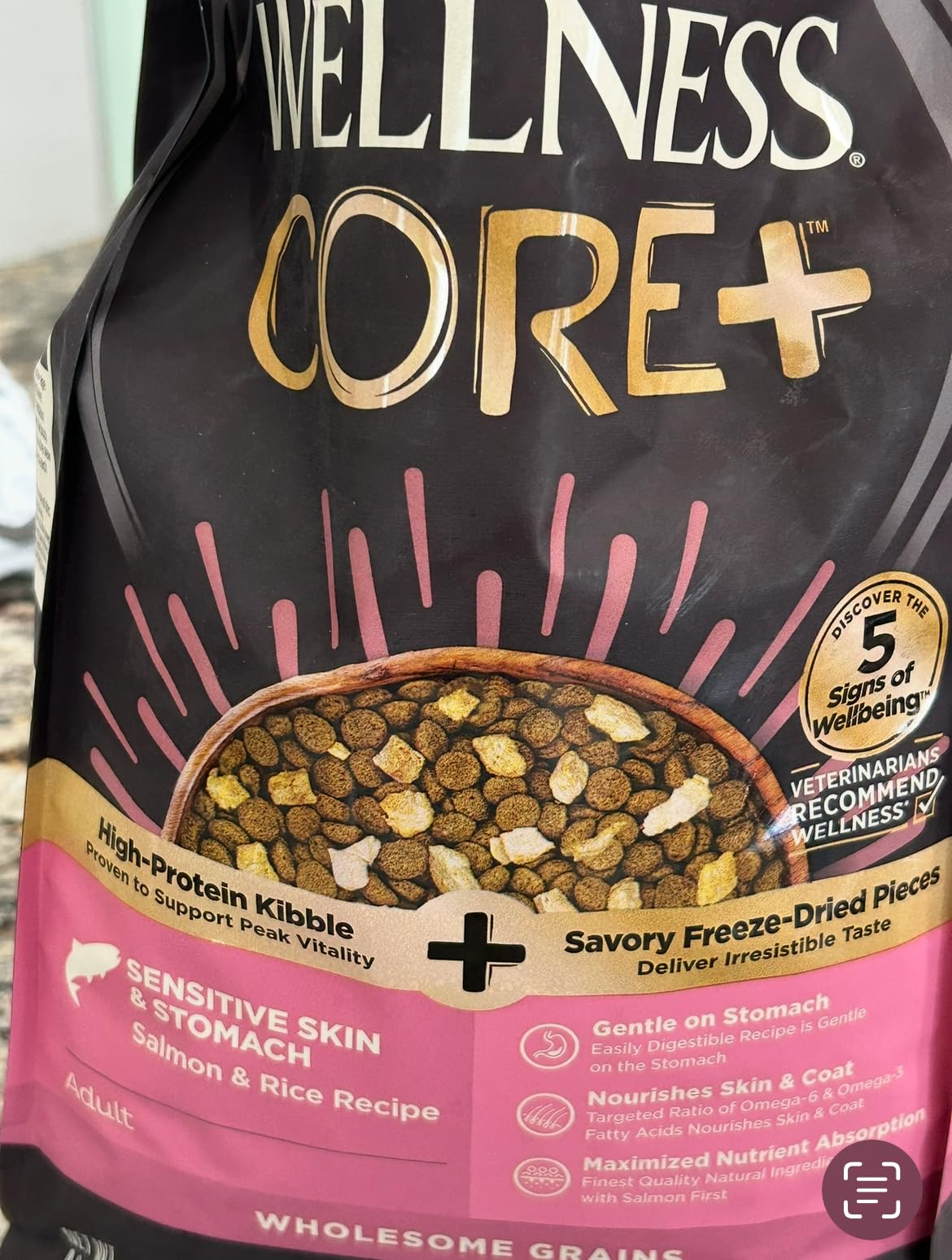 Wellness CORE+ Sensitive Skin and Stomach, Salmon and Rice Recipe customer photo 2