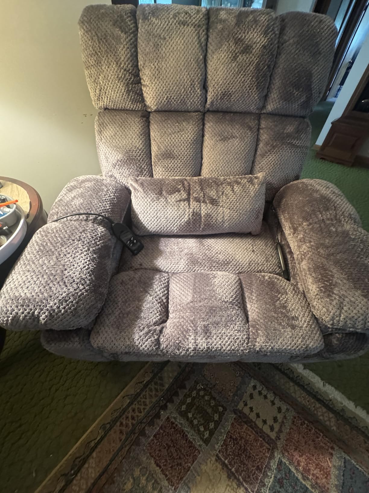 Oversized Power Lift Recliner Chair with Adjustable Headrest for Elderly, Dual Motor Lay Flat Recliner Chair with USB Port, Type C, Big and Tall Recliner with Massage and Heat, Cup Holders, Arm Storage, Brown customer photo 1