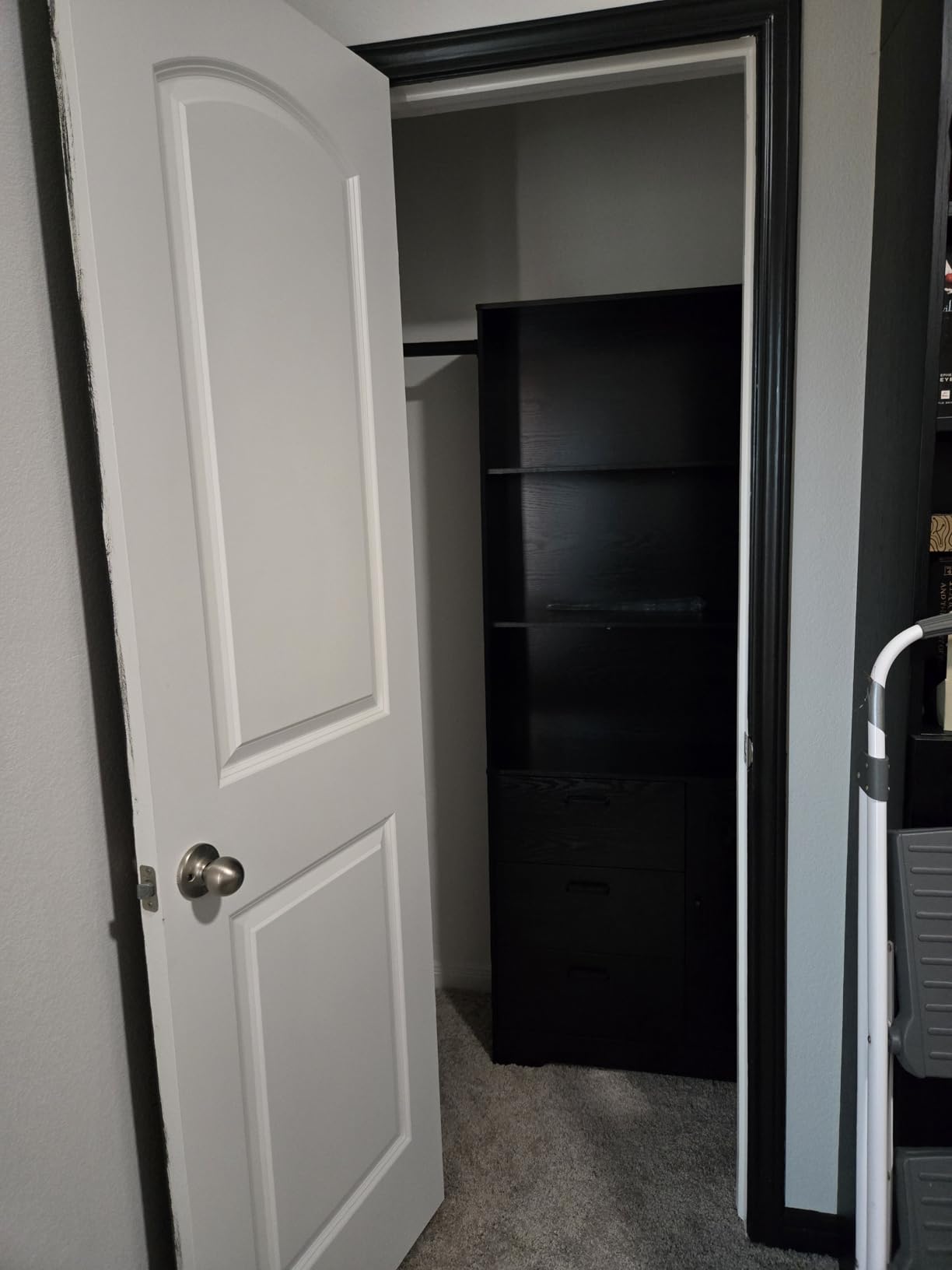 IRONCK Bookshelf with Doors and 3 Drawers 71 in Tall Bookcase with 3-Tier Shelves, Industrial Book Shelf with Storage for Living Room Entrance Hallway Home Office, Black customer photo 2