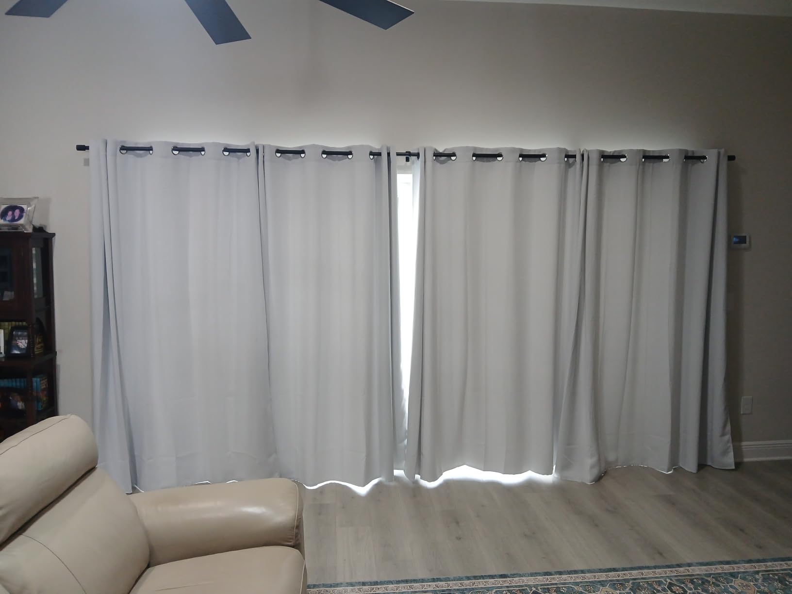 Extra Long Curtain Rods for Windows 120 to 240 Inches, Adjustable 1 Inch Black Curtain Rod for Outdoor Indoor, Modern Heavy Duty Drapery Rod, Room Divider 200 Inch Rods, All Metal, Easy Install customer photo 2