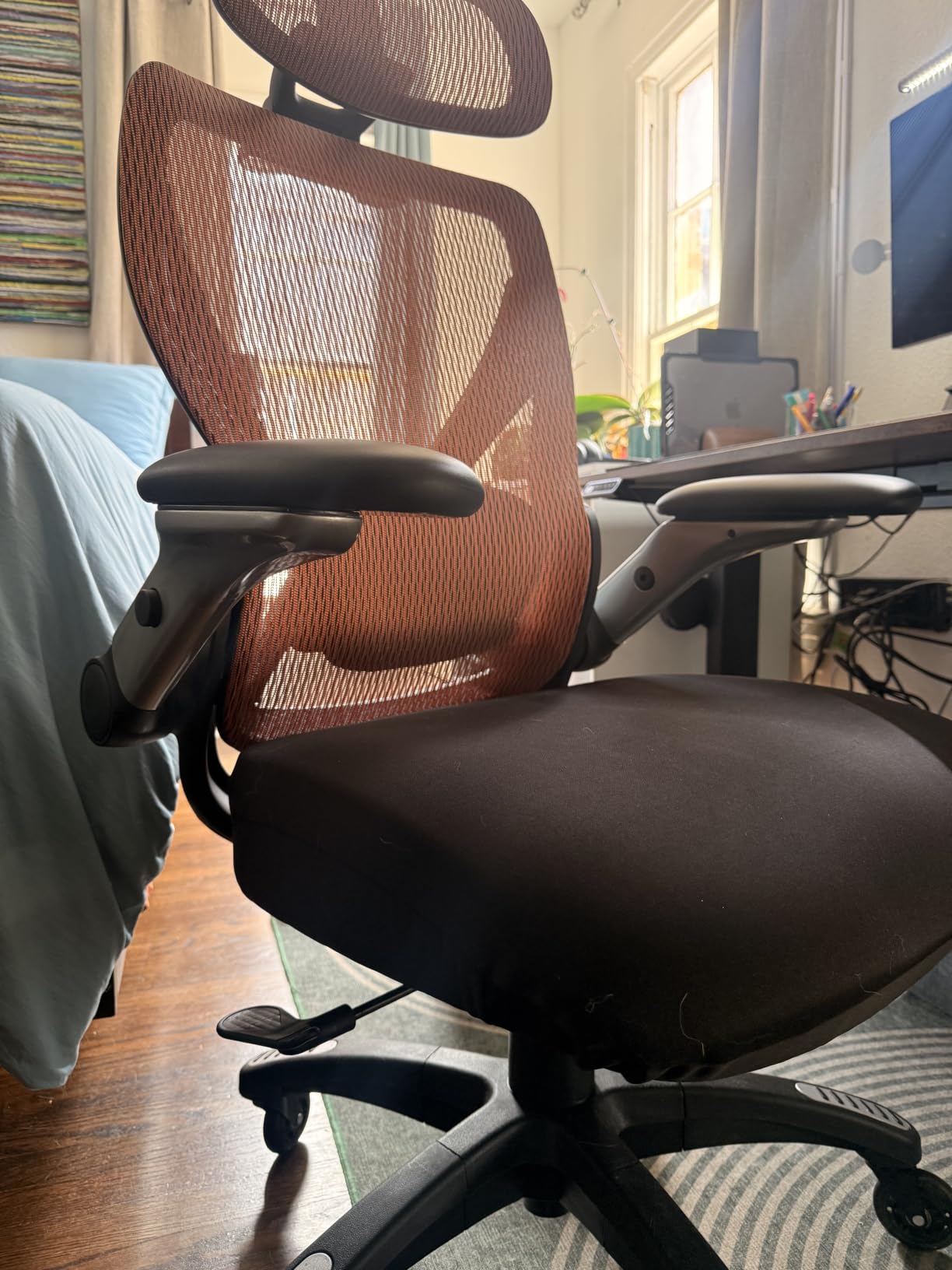 ELABEST X100 Ergonomic Mesh Office Chair with Footrest, Big and Tall Hone Desk Chair with 5D Flip-Up Arms, Adjustable 3D Lumbar Support,Gaming & Executive Computer Chairs customer photo 2