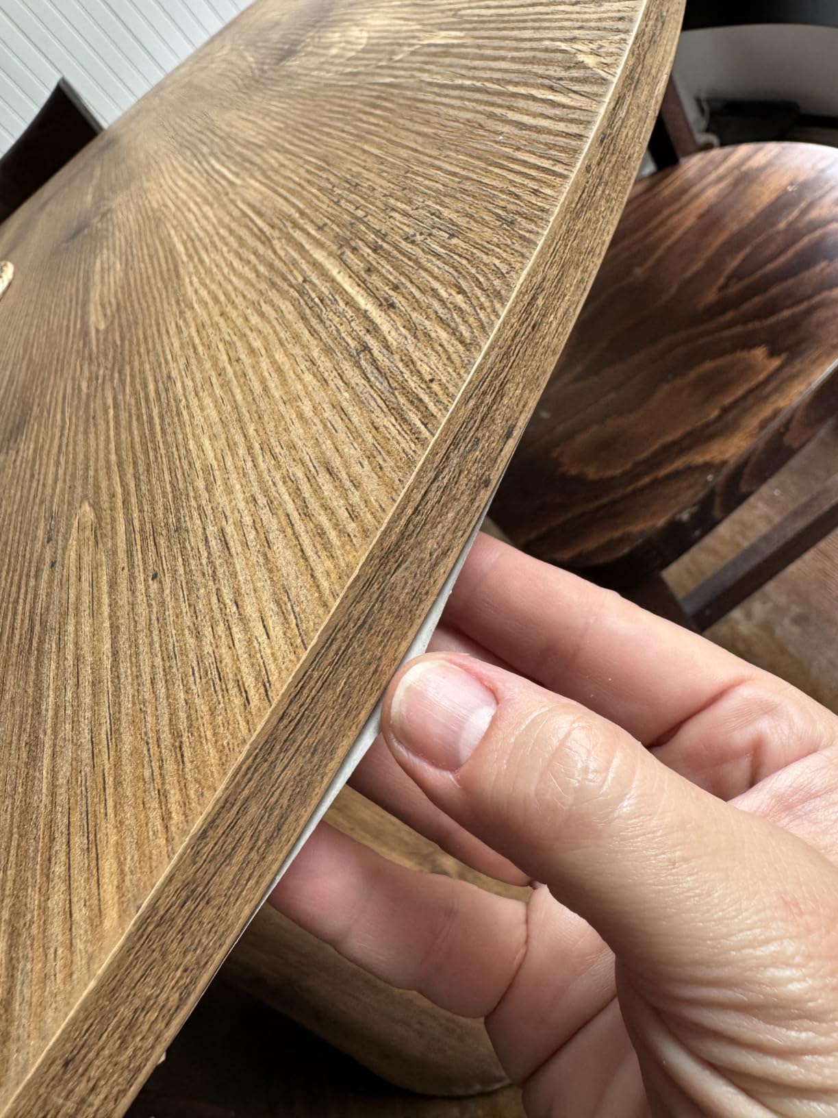 45'' Round Dining Table, Wooden Round Pedestal Table | One-Piece Round Tabletop, Wood Grain Finish, Stable Pedestal Base, Easy Assembly, for Kitchen Dining Room customer photo 2