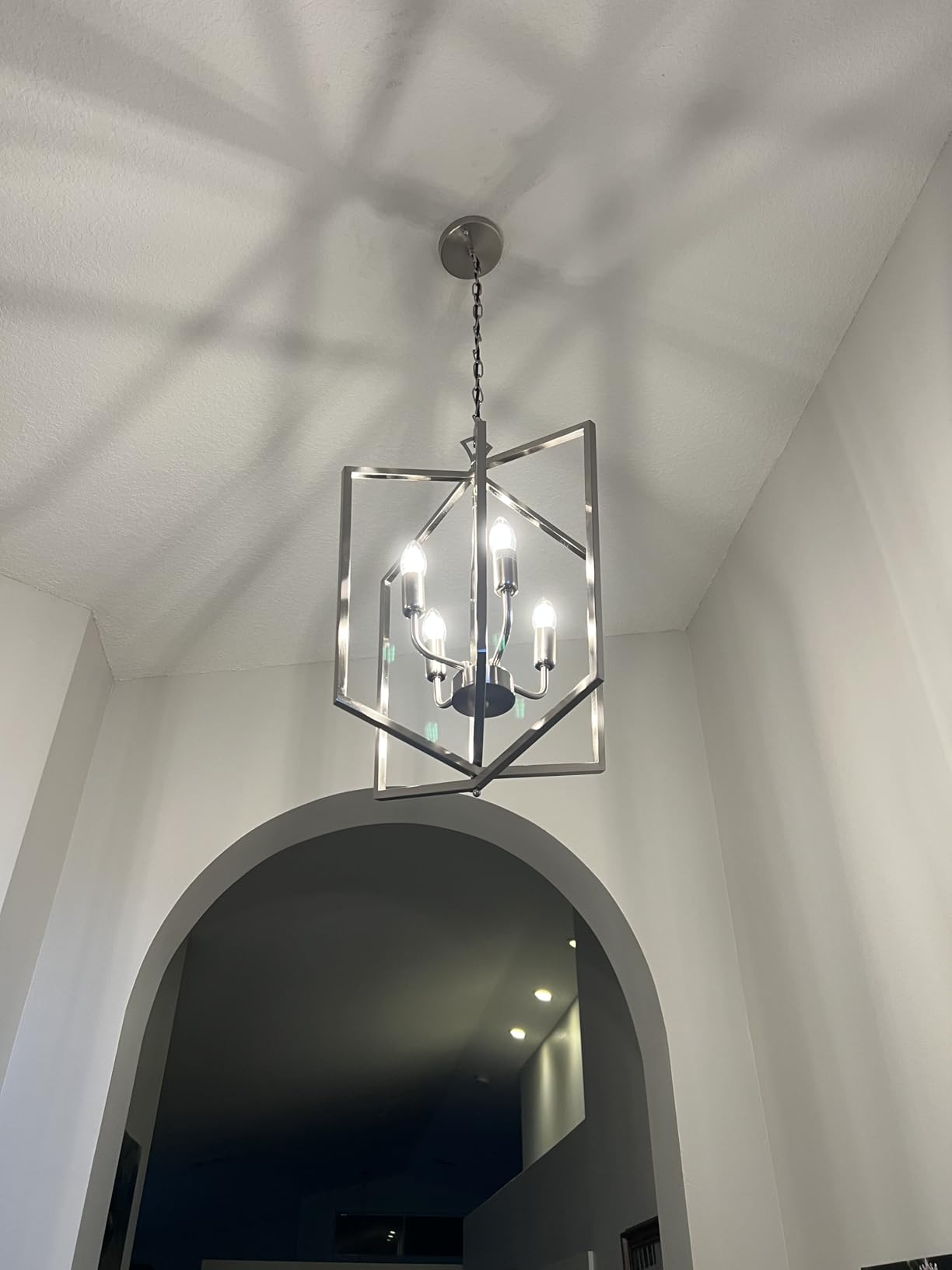 Modern Black Chandelier, 12-Light Tiered Pendant Light Fixtures, Long Chandeliers for High Ceilings, Farmhouse Foyer Lighting Fixtures, for Living Room, Staircase, Entryway customer photo 2
