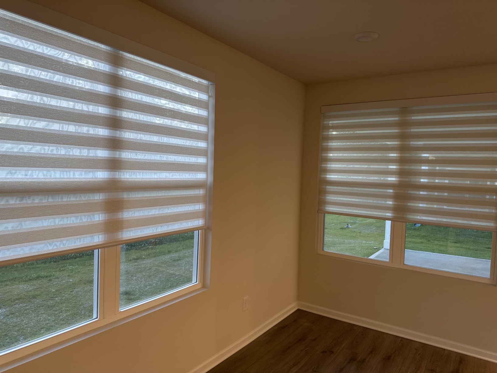 Motorized Blinds with Remote App Voice Control, Custom Zebra Shades | Ultra Quiet Electric Blinds for Windows Doors, Work with Apple Homekit, Alexa, Google Home (100% Blackout Gentle Cream) customer photo 1