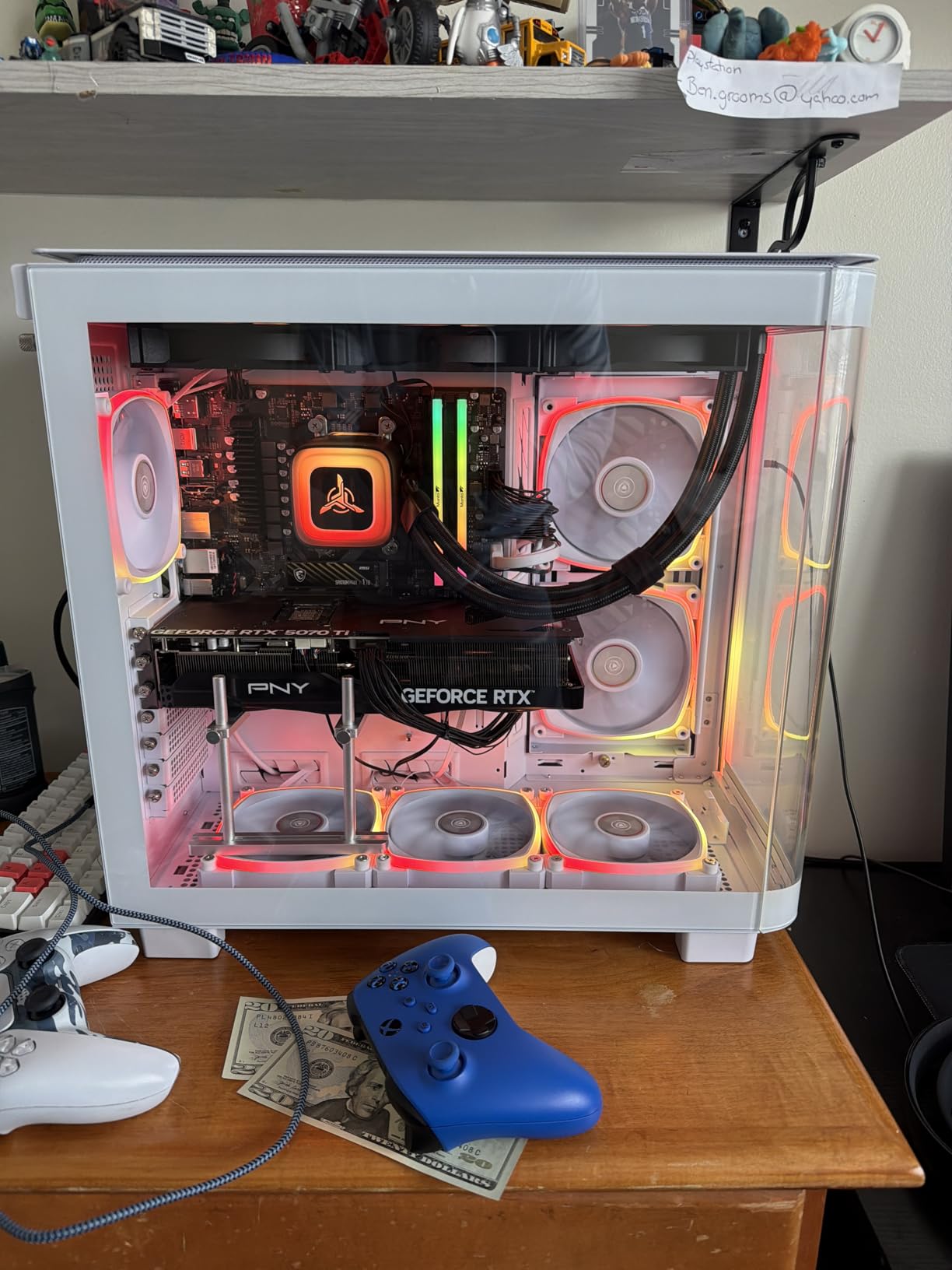 Skytech Gaming King 95 Desktop PC, Ryzen 7 9800X3D 4.7 GHz (5.2 GHz Turbo Boost), NVIDIA RTX 5070 Ti 16GB, 1TB Gen4 NVMe SSD, 32GB DDR5 RAM 5600 RGB, 850W Gold ATX 3 PSU, 360mm ARGB AIO, Wi-Fi, Win 11 customer photo 1