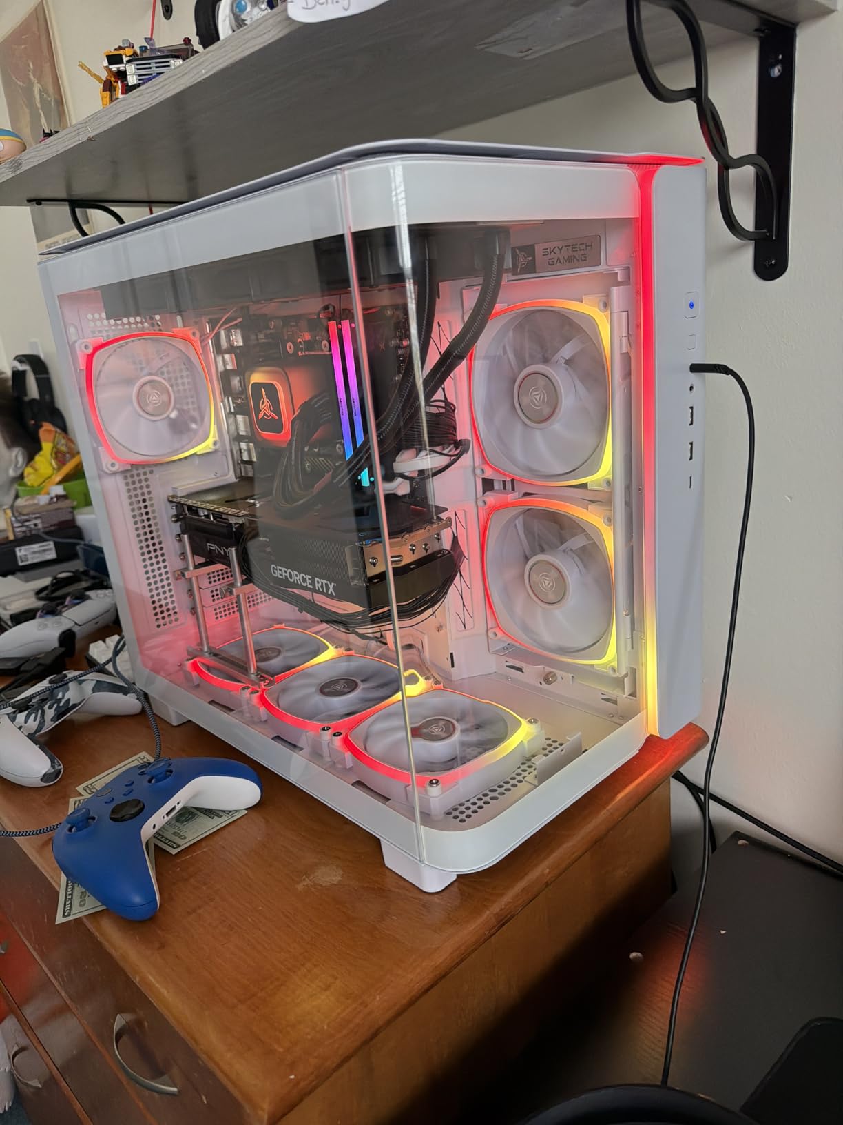 Skytech Gaming King 95 Desktop PC, Ryzen 7 9800X3D 4.7 GHz (5.2 GHz Turbo Boost), NVIDIA RTX 5070 Ti 16GB, 1TB Gen4 NVMe SSD, 32GB DDR5 RAM 5600 RGB, 850W Gold ATX 3 PSU, 360mm ARGB AIO, Wi-Fi, Win 11 customer photo 2