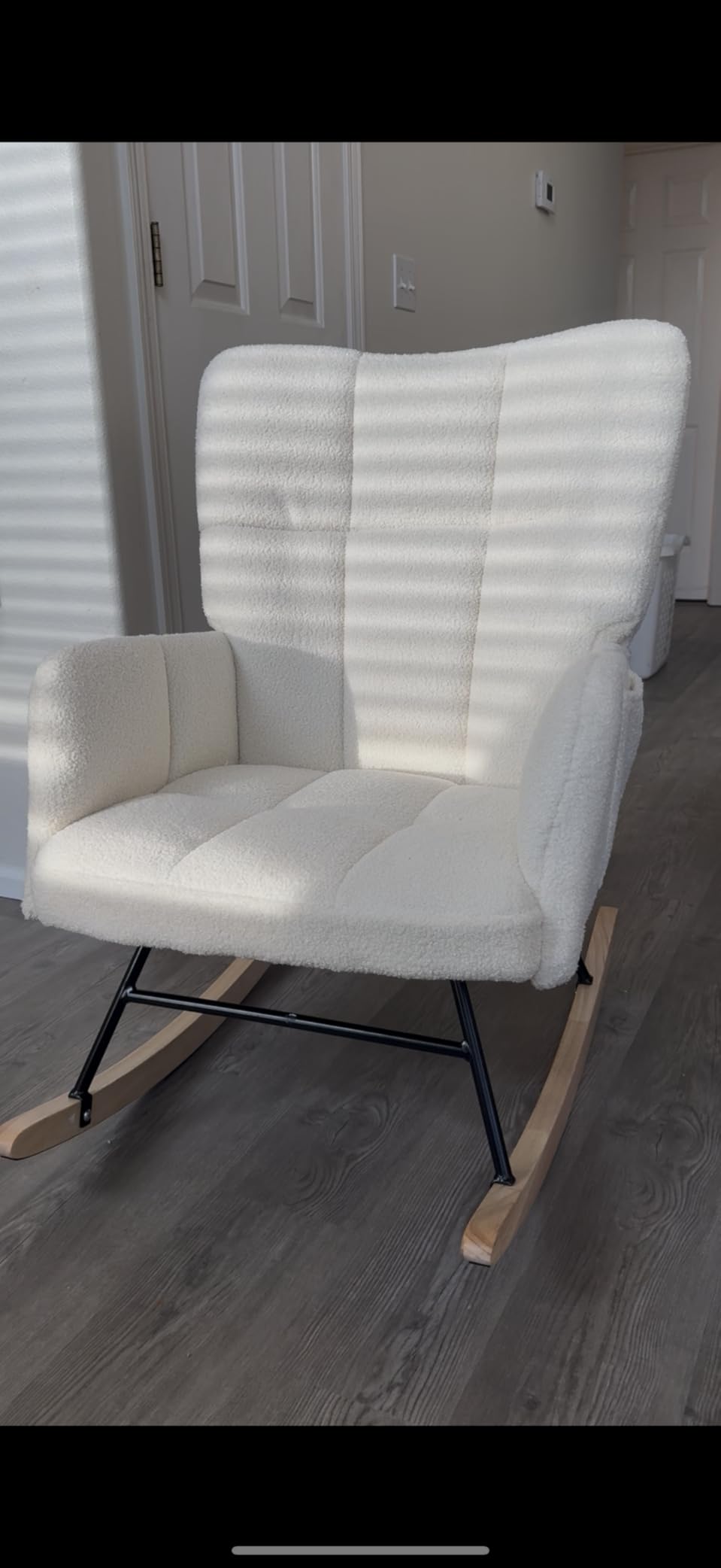COMHOMA Nursery Rocking Chair, Teddy Glider Rocker with Pockets | High Backrest Accent Reading Chair for Adult, Nursery, Bedroom, Living Room customer photo 1