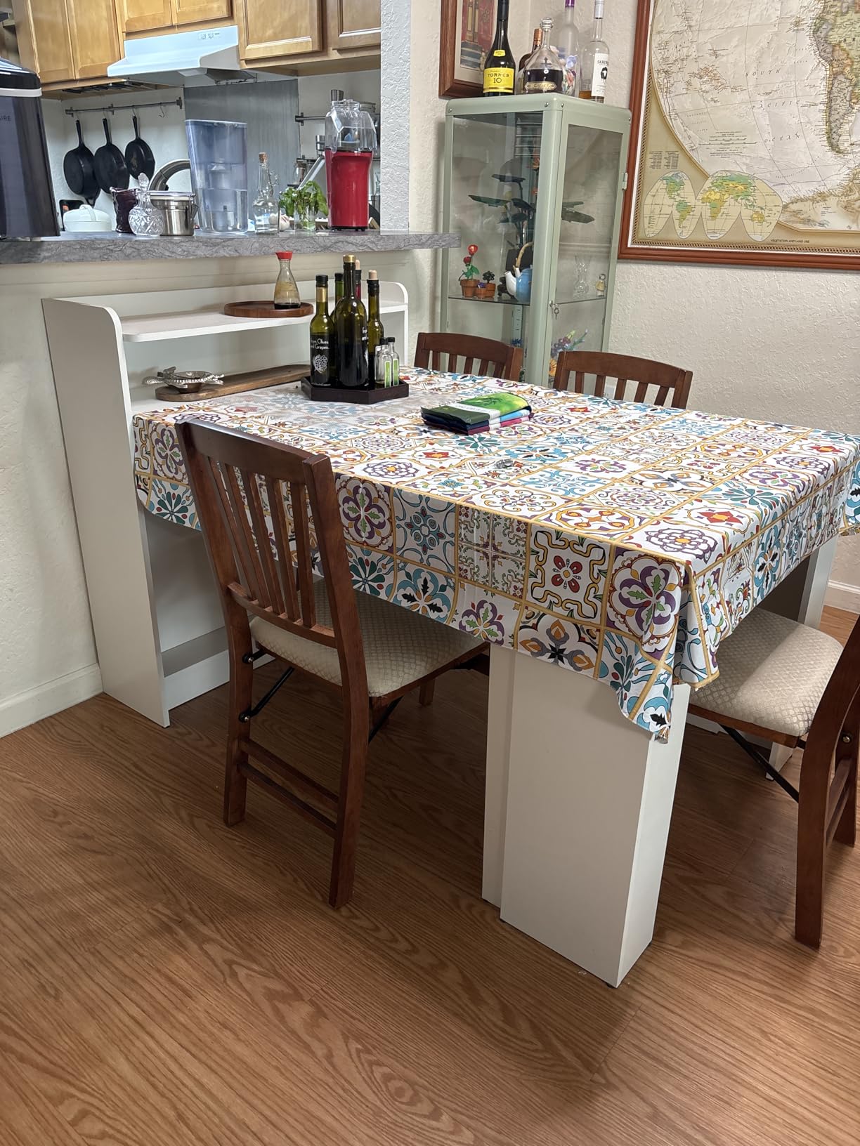 KEIKI 30-99 Inch L Extendable Foldable Dining Room Table with Storage for 1-10 People, Wood Modern Rustic Rectangle Expandable Kitchen Living Meeting Room Furniture, 5 Tabletop Length Options, Walnut customer photo 1