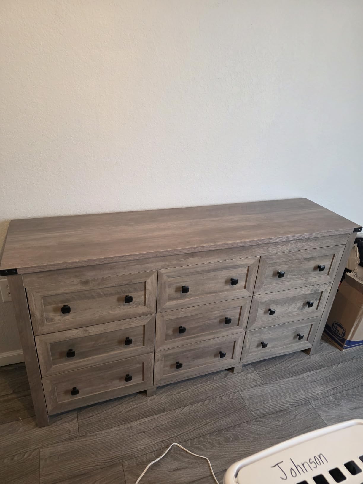 BORNOON 9-Drawer Dresser, Modern Wooden Storage Chest of Drawers, Dresser TV Stand with Metal Handles customer photo 2