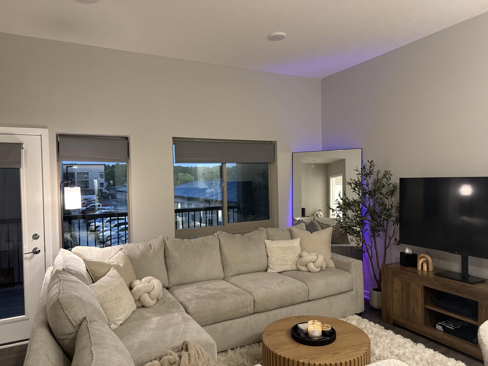 Floor Lamp with Linen Shade, Dimmable Tall Standing Lamp with Remote Control & 3 Color Temperatures, Modern Floor Lamps for Living Room Bedroom Office Corner, 9W LED Bulb Included customer photo 2