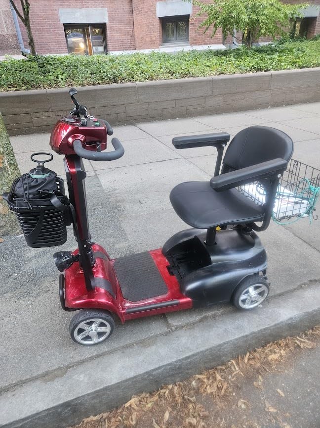 MIHAYO 4 Wheel Mobility Scooter for Seniors & Adults - 24 Miles Range, Foldable Powered Electric Wheelchair Device w/Dual 288WH Batteries, 112 L Basket, 280 lb Capacity, Compact, Blue customer photo 2