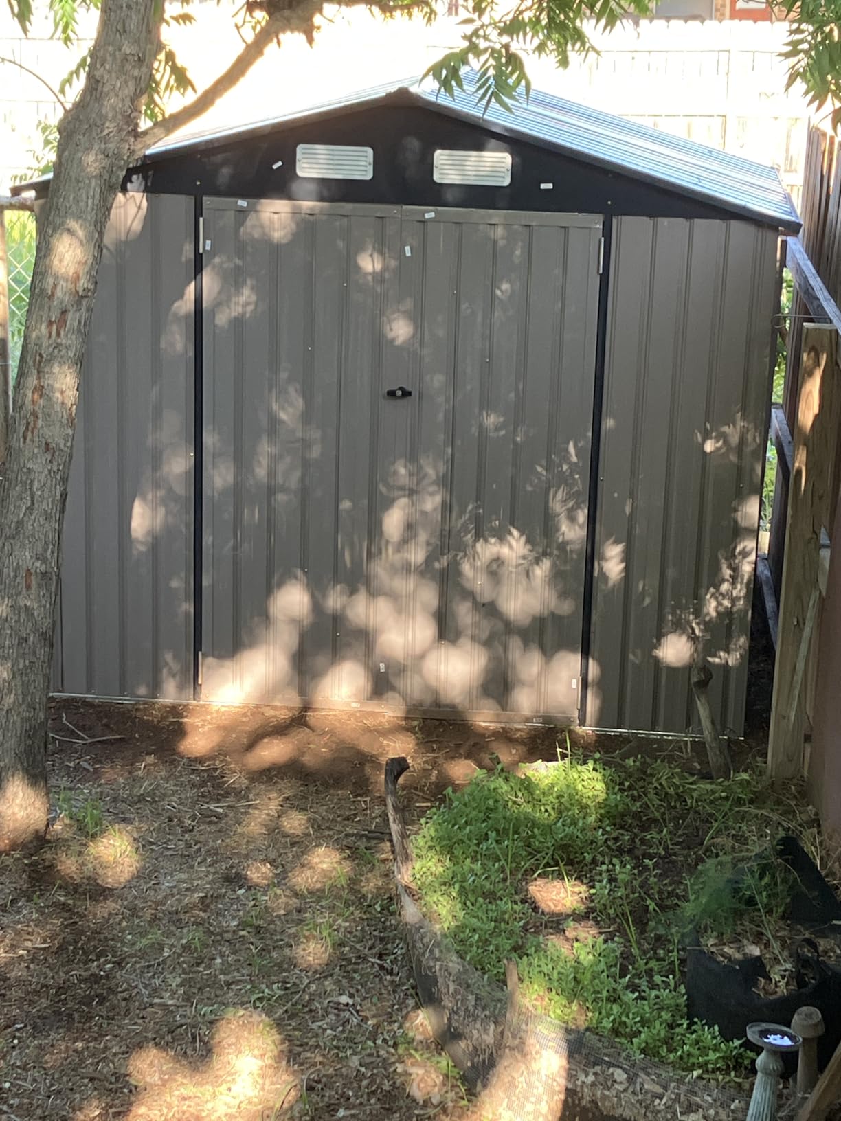 Aoxun 8'x6' Shed with Floor Galvanized Steel Outdoor Storage Shed Brown customer photo 2
