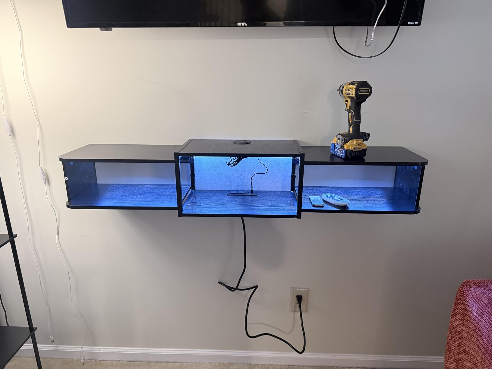 Qupui Floating TV Stand with LED, 47.2