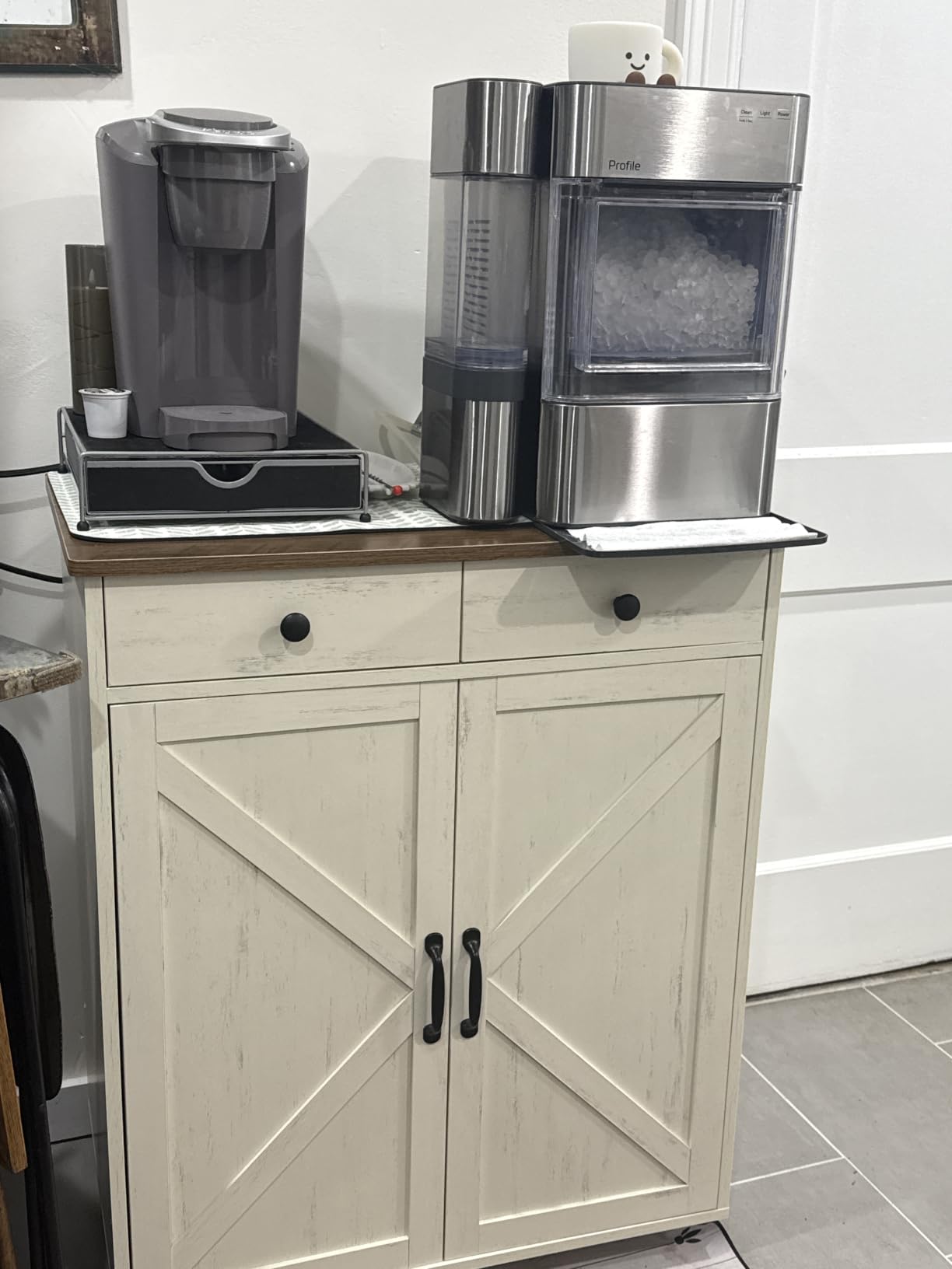 VASAGLE Mobile Kitchen Island with Drop Leaf, Portable Island with Spice Rack customer photo 1