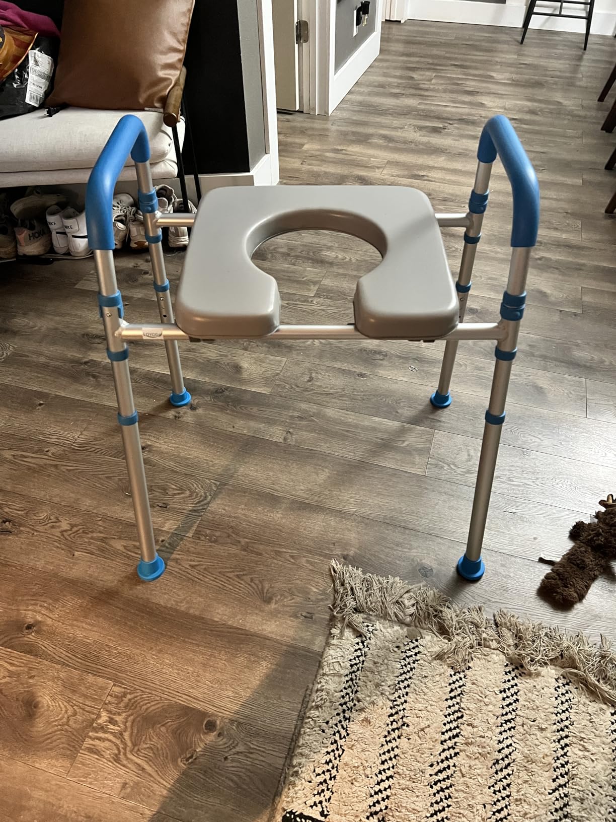 Raised Toilet Seat Risers with Handles, Height and Width Adjustment | Soft Padded Elevated Toilet Seat for Elderly & Disabled Adults, Supports 500 LBS, Universal Toilet Fit, FSA/HSA Eligible customer photo 2