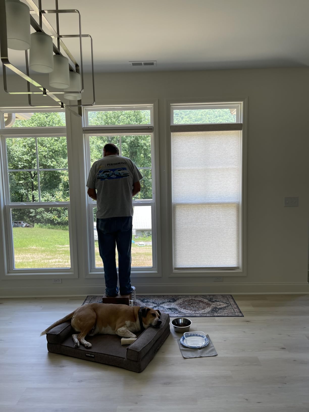 Persilux Smart Motorized Blinds with Remote, No Drill Automatic Roller Shades for Indoor Windows, Light Filtering Linen Fabric, Electric Blinds for Windows, Linen Beige C156-2, Custom Size customer photo 1