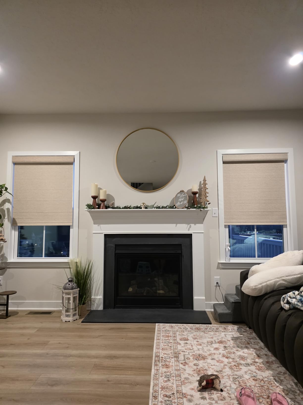 Persilux Smart Motorized Blinds with Remote, No Drill Automatic Roller Shades for Indoor Windows, Light Filtering Linen Fabric, Electric Blinds for Windows, Linen Beige C156-2, Custom Size customer photo 2