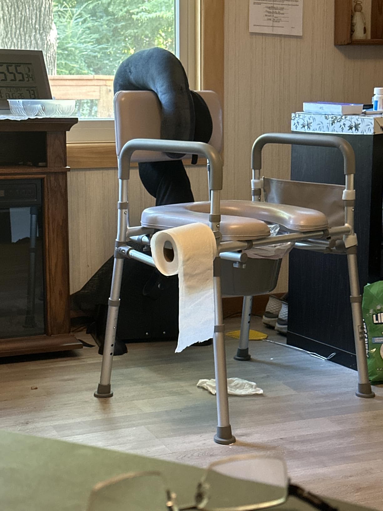HOMLAND Bedside Commode Toilet, Padded Seat & Backrest, Enhanced Crossbar customer photo 1