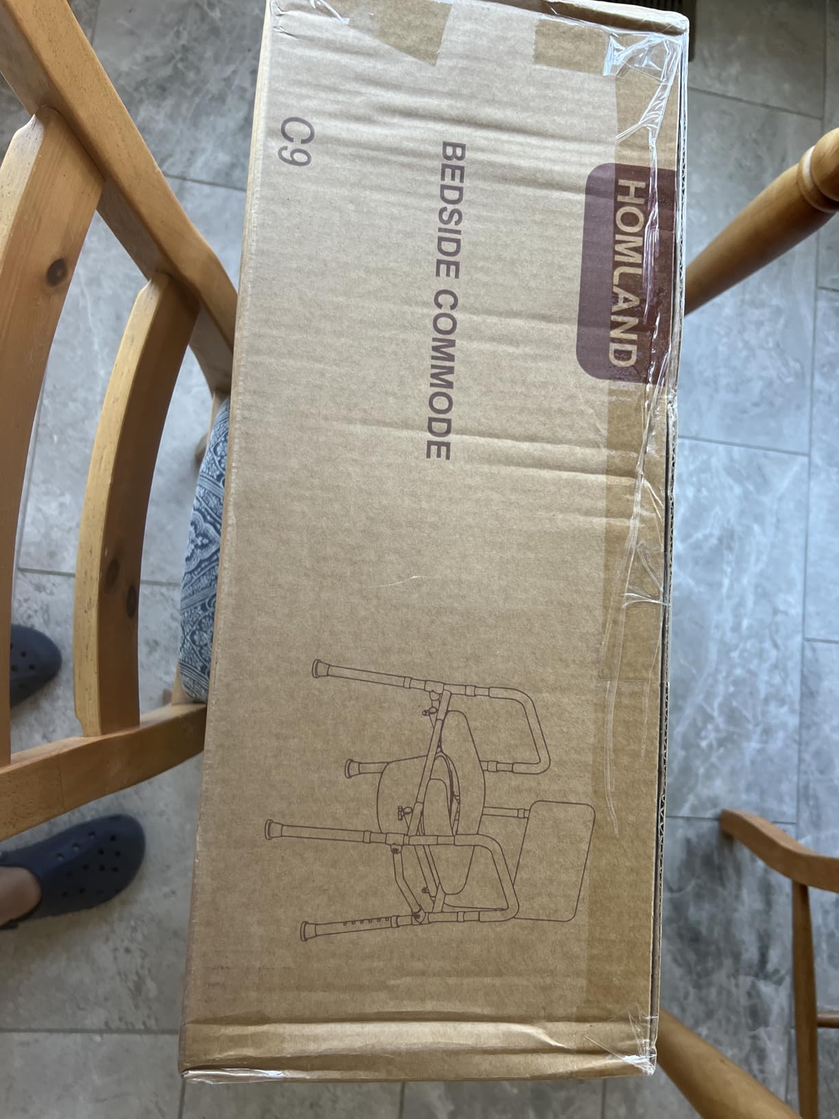 HOMLAND Bedside Commode Toilet, Padded Seat & Backrest, Enhanced Crossbar customer photo 2