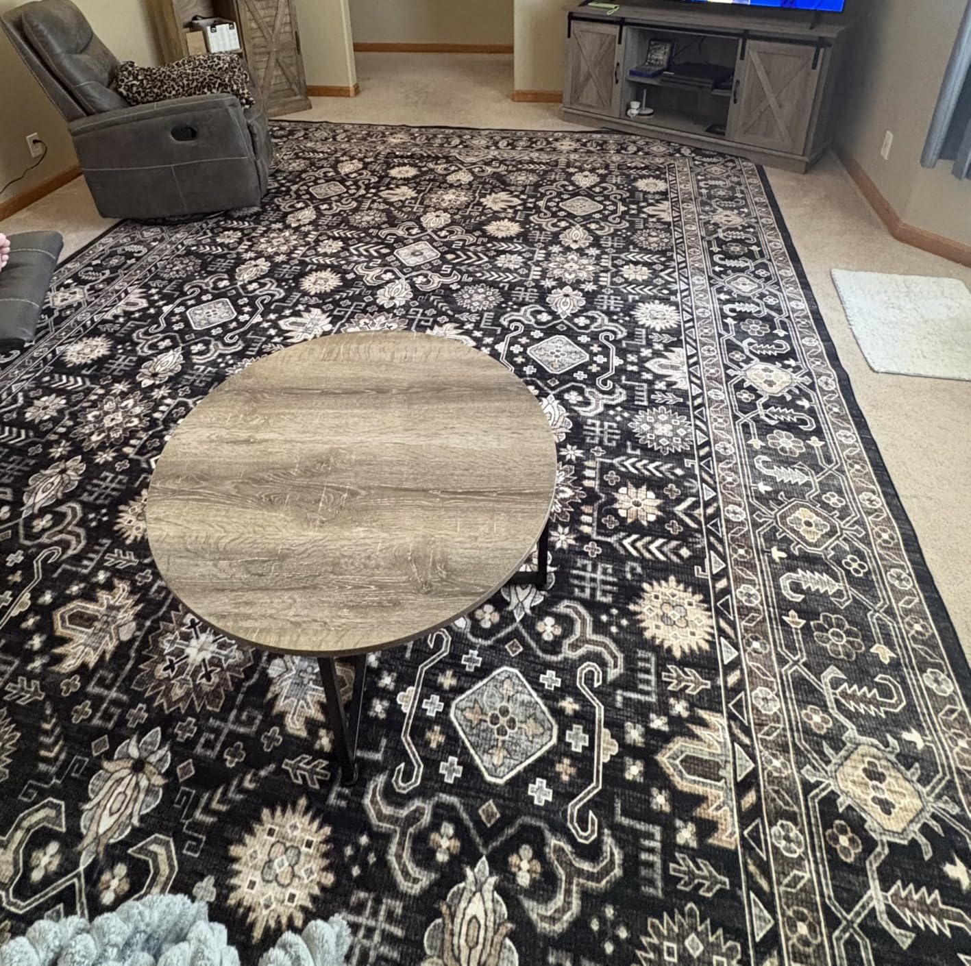 Ruaruarug Washable Area Rug 6x9 for Living Room, Ultra Soft, Black Grey | Non Slip, Easy to Clean, Water Repellent, Pet Friendly, for Bedroom Hardwood Floors Dining Room Office High Traffic Areas customer photo 2