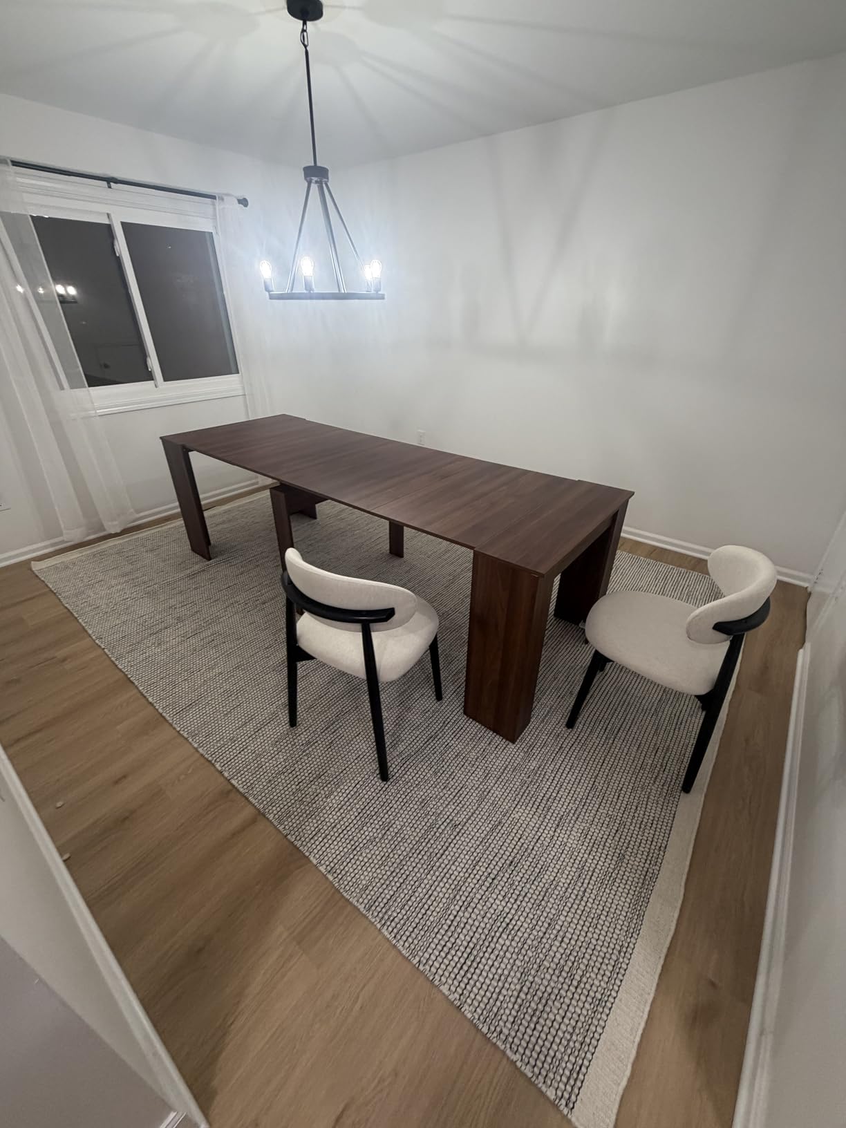 20-118 Inch Extendable Dining Room Table for 2-12 People, Walnut Transformer Console Table, Space Saving Folding Dining Table, Modern Modular Multifunctional Extension Table customer photo 1