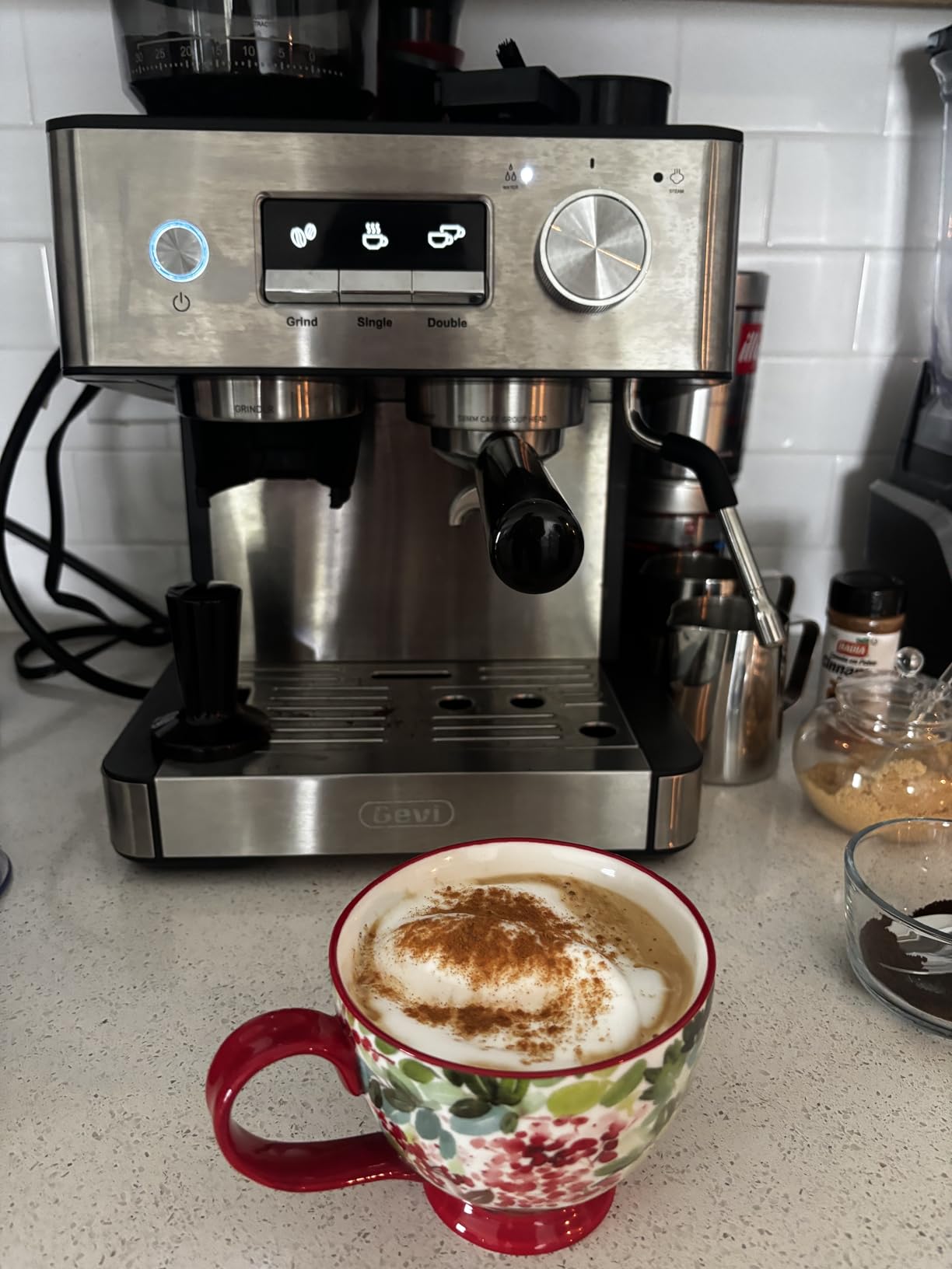 Gevi 20 Bar Espresso Machine with Grinder & Steam Wand for Latte Cappuccino customer photo 2