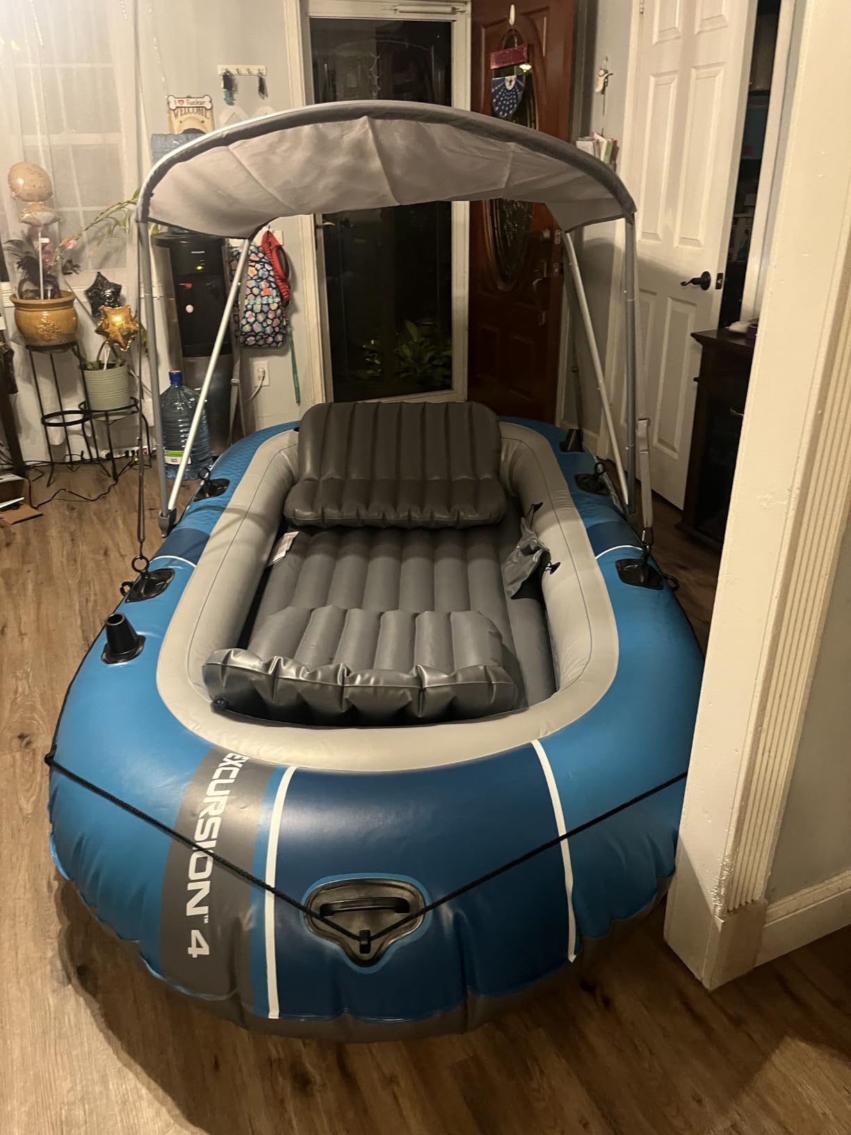 INTEX 66324EP Excursion 4 Inflatable Boat Set: Includes Deluxe 54in Aluminum Oars and High-Output Pump - Adjustable Seats with Backrest - Fishing Rod Holders - 4-Person - 1100lb Weight Capacity customer photo 2